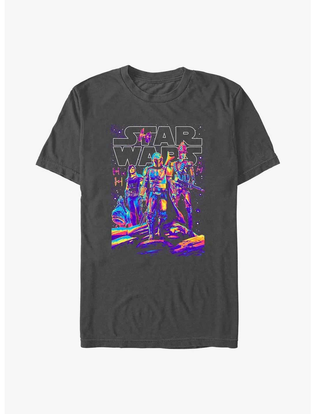 Plus Size Star Wars The Mandalorian Light It Up T-Shirt, CHARCOAL, hi-res