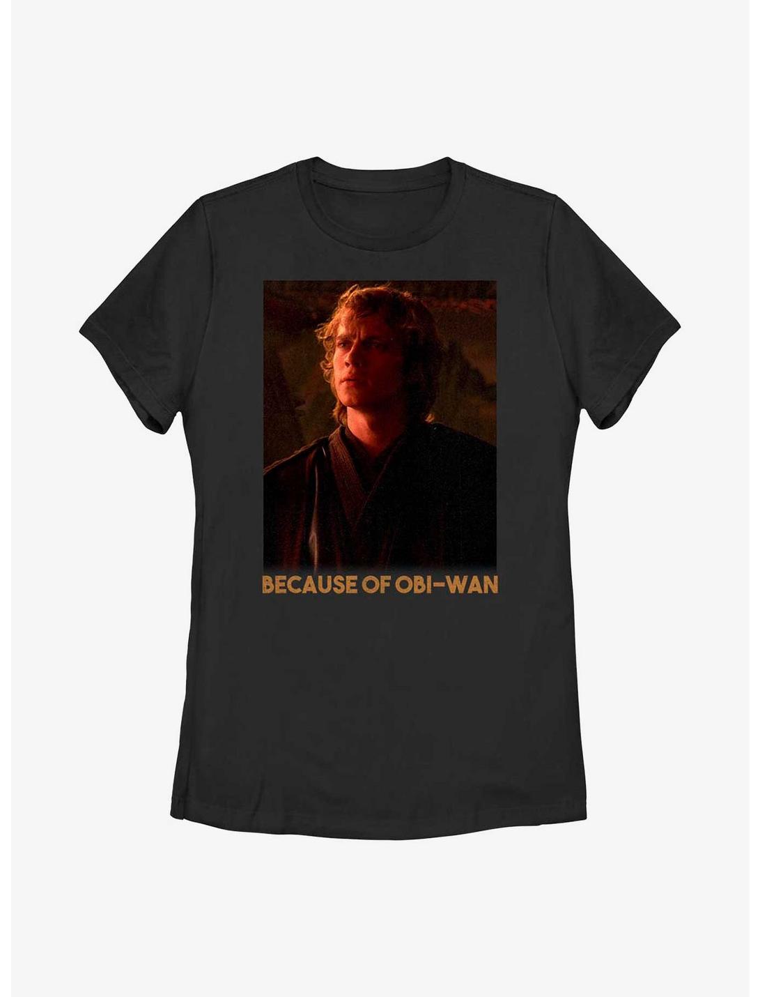 Plus Size Star Wars Because Of Obi-Wan Womens T-Shirt, BLACK, hi-res