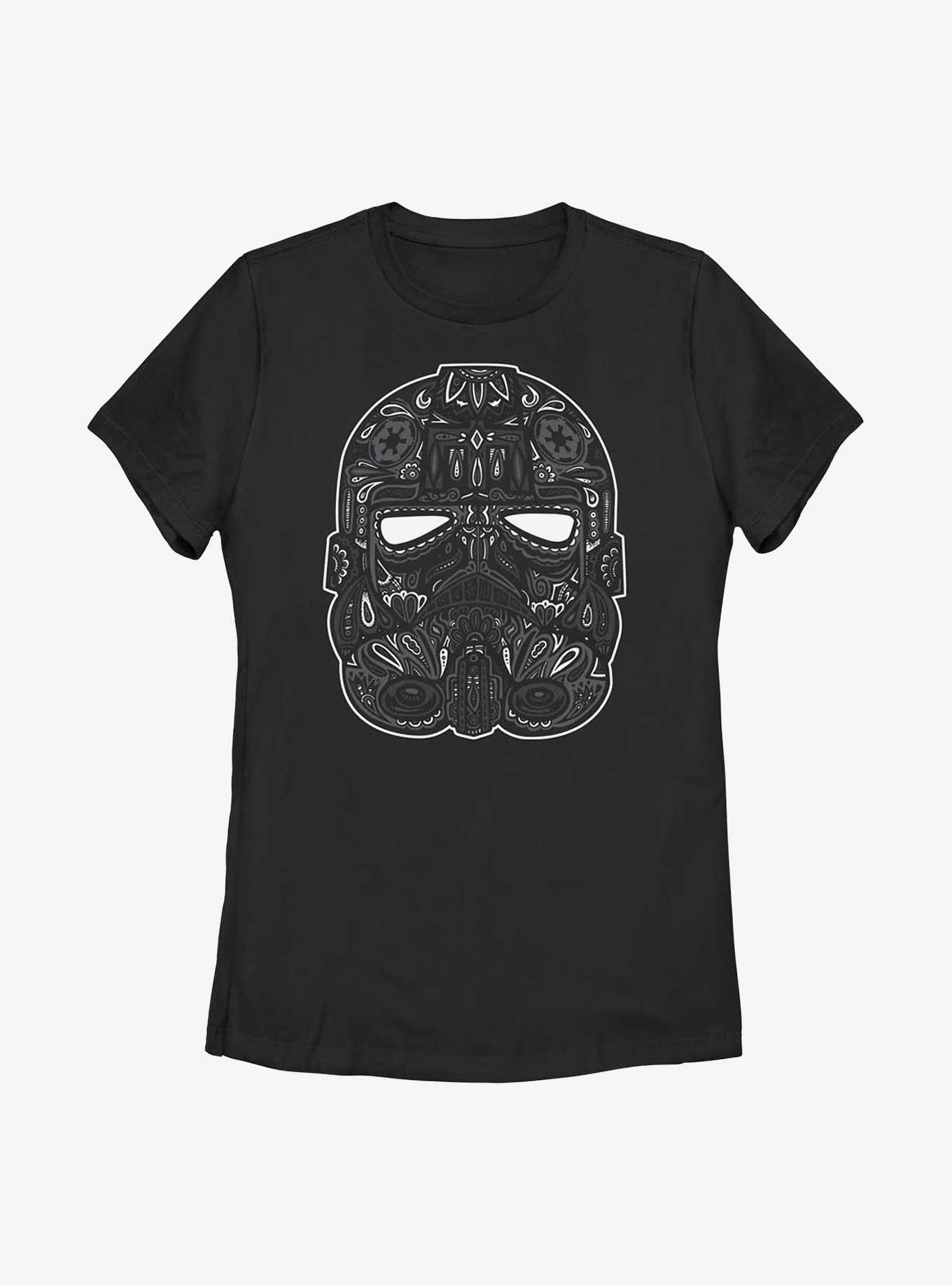 Star Wars Tattoo Art Stromtrooper Helmet Womens T-Shirt, BLACK, hi-res