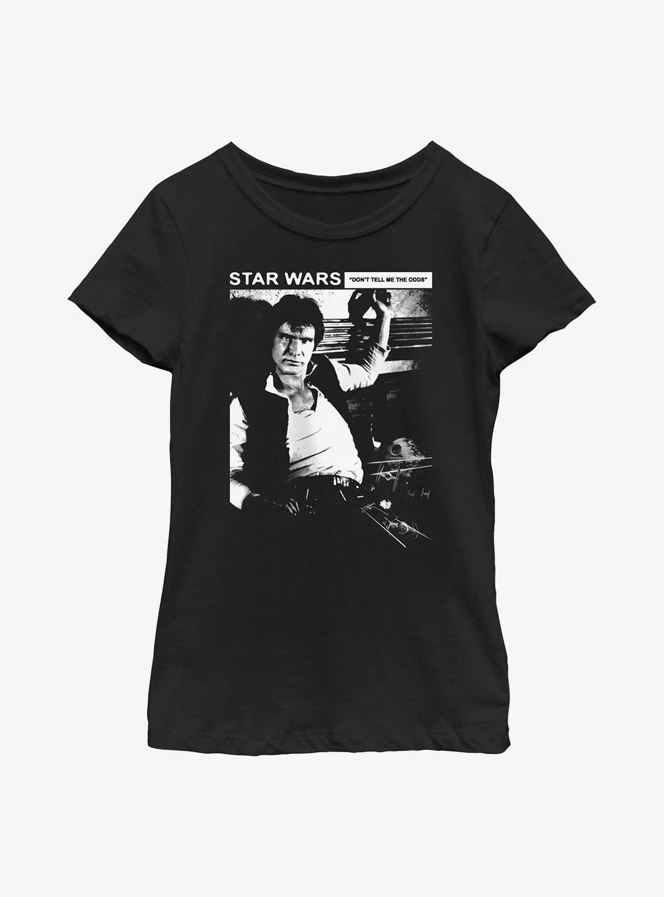Star Wars Don't Tell Me The Odds Han Solo Youth Girls T-Shirt, , hi-res
