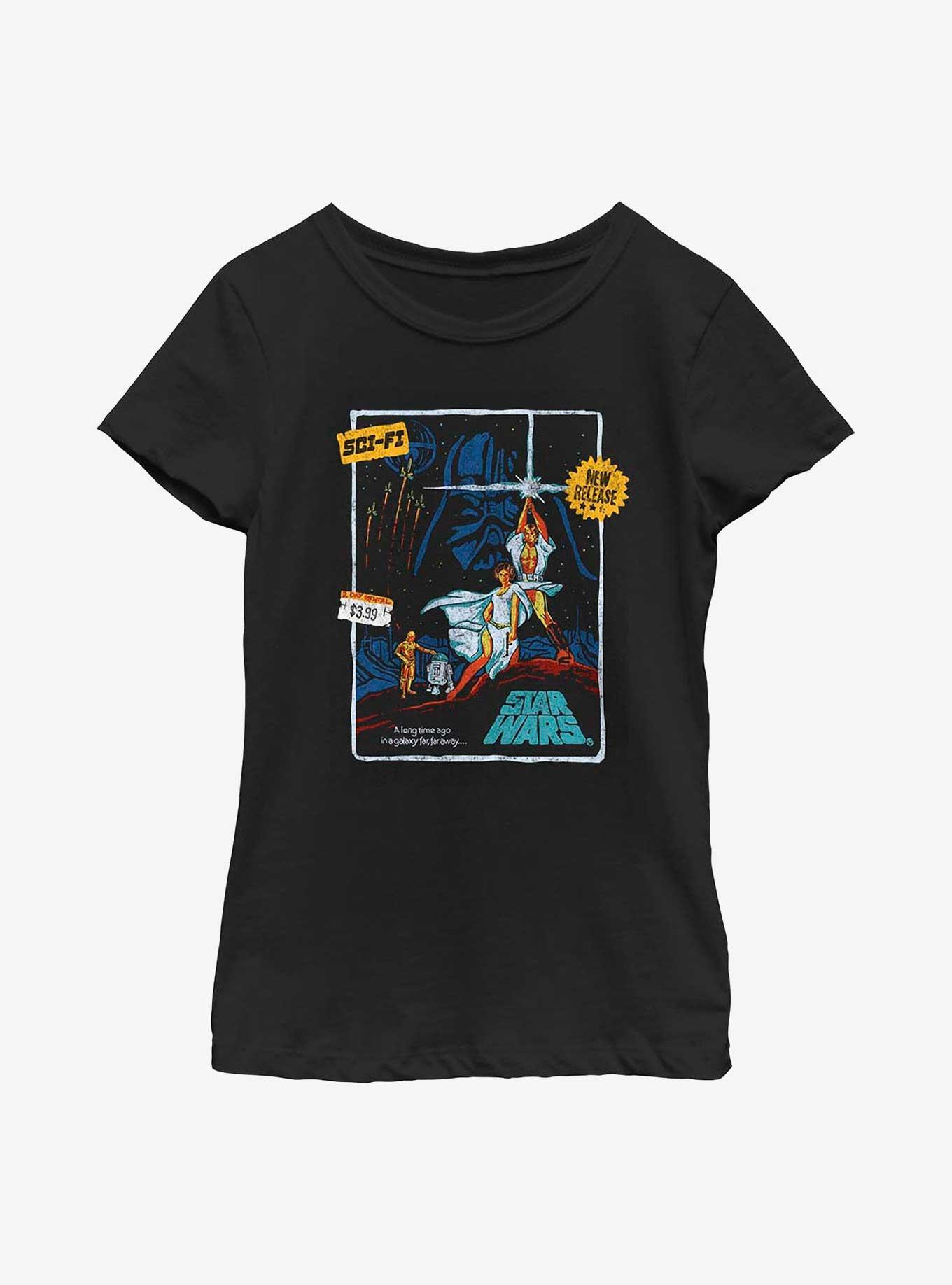 Star Wars Vintage Sci-Fi Rental Youth Girls T-Shirt, , hi-res