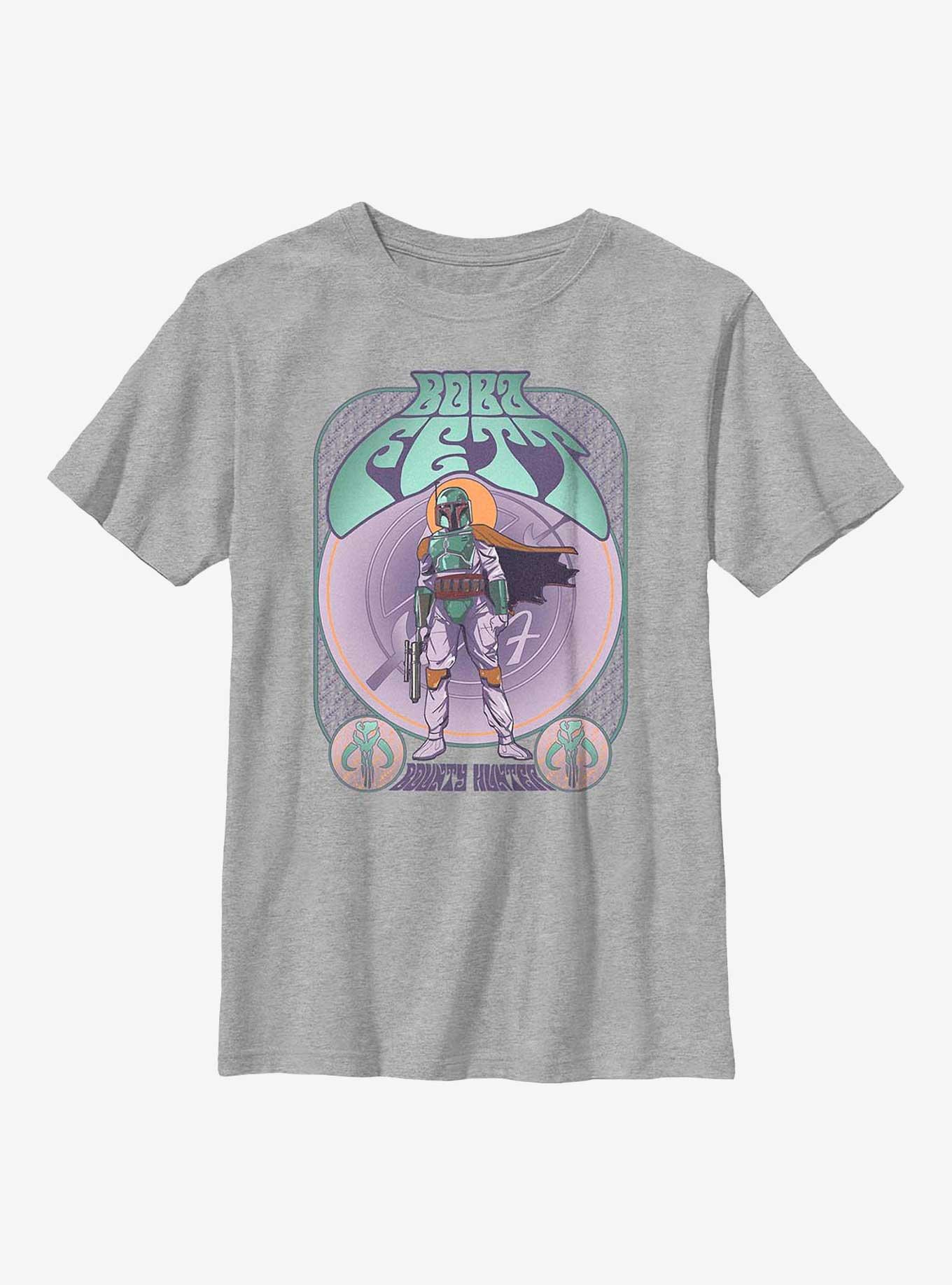 Star Wars Boba Fett Bounty Hunter Groovy Youth T-Shirt, ATH HTR, hi-res