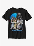Star Wars Illustrated Poster Youth T-Shirt, BLACK, hi-res