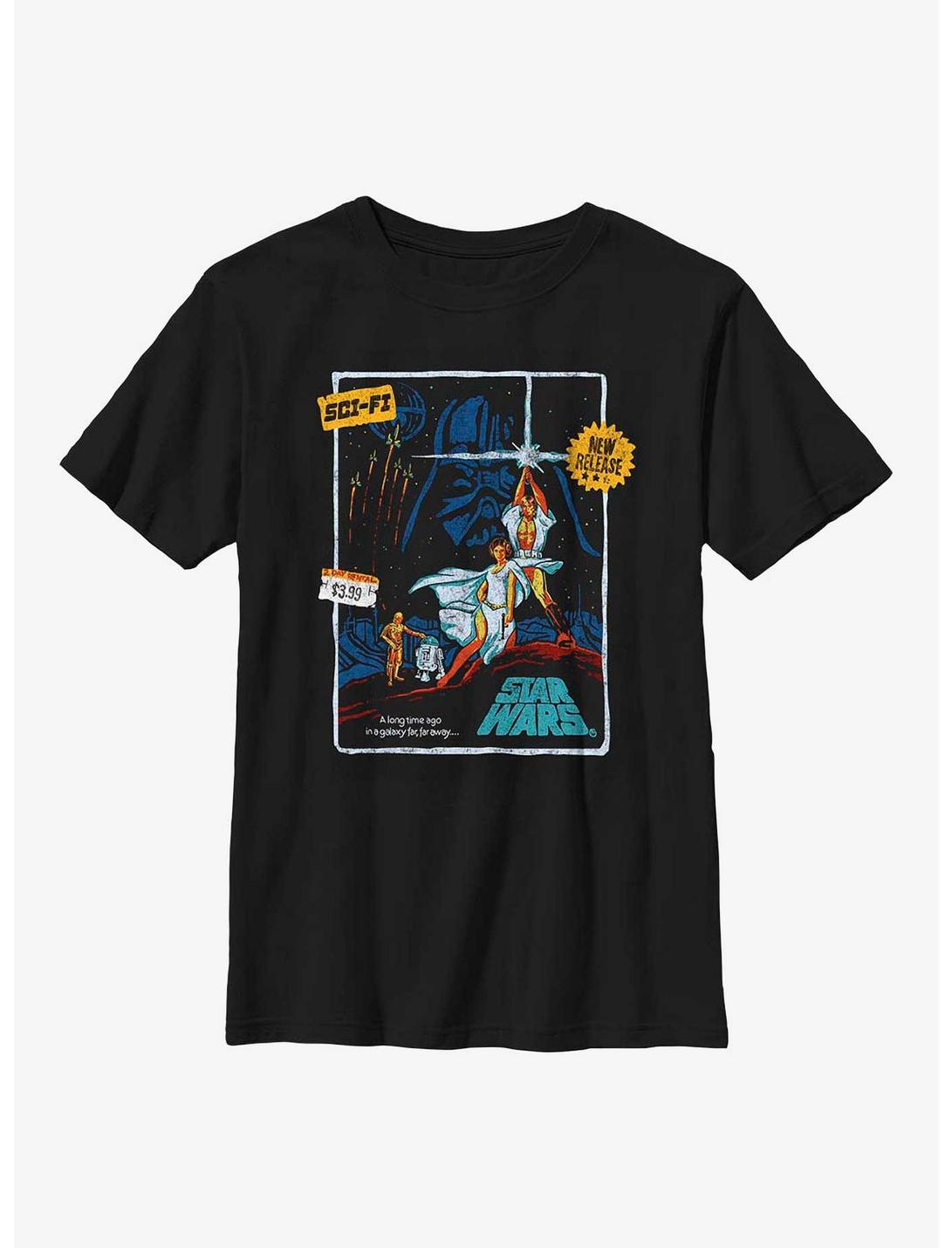 Star Wars Vintage Sci-Fi Rental Youth T-Shirt, BLACK, hi-res