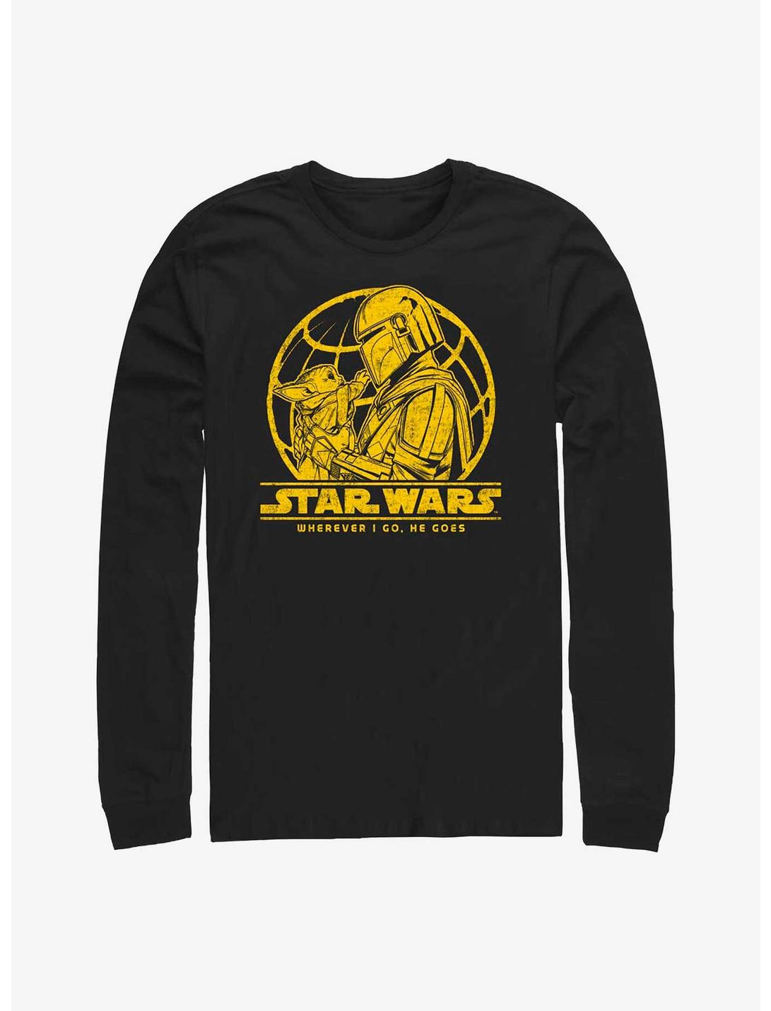 Star Wars The Mandalorian Wherever I Go Long-Sleeve T-Shirt, BLACK, hi-res
