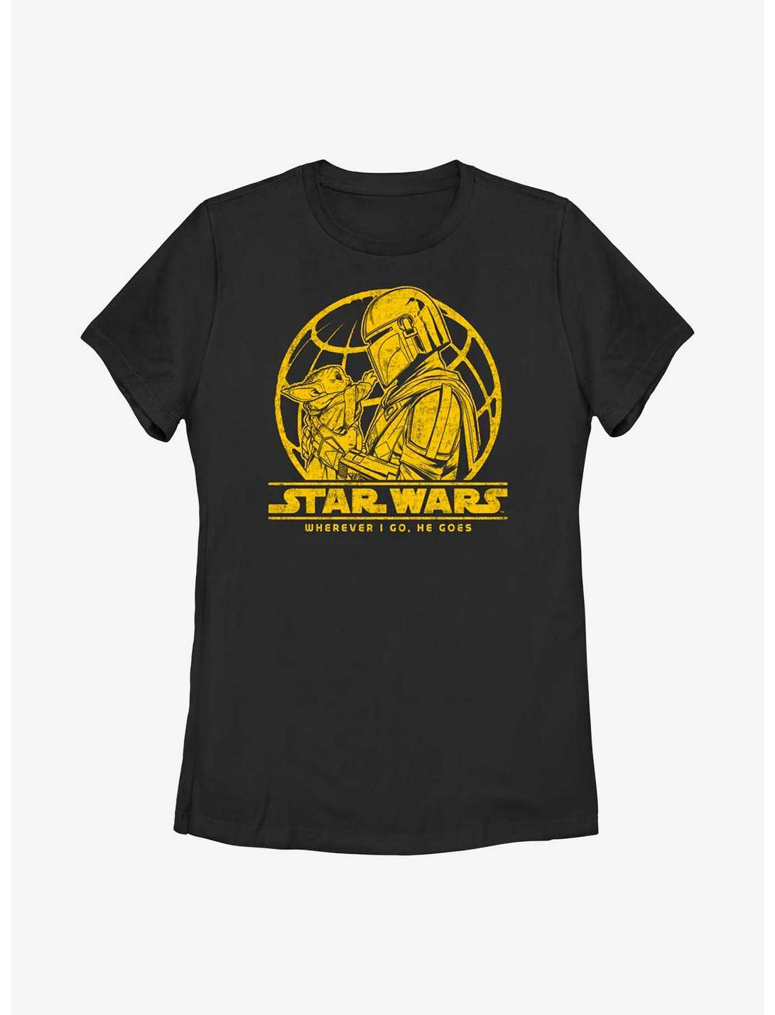 Star Wars The Mandalorian Wherever I Go Womens T-Shirt, BLACK, hi-res