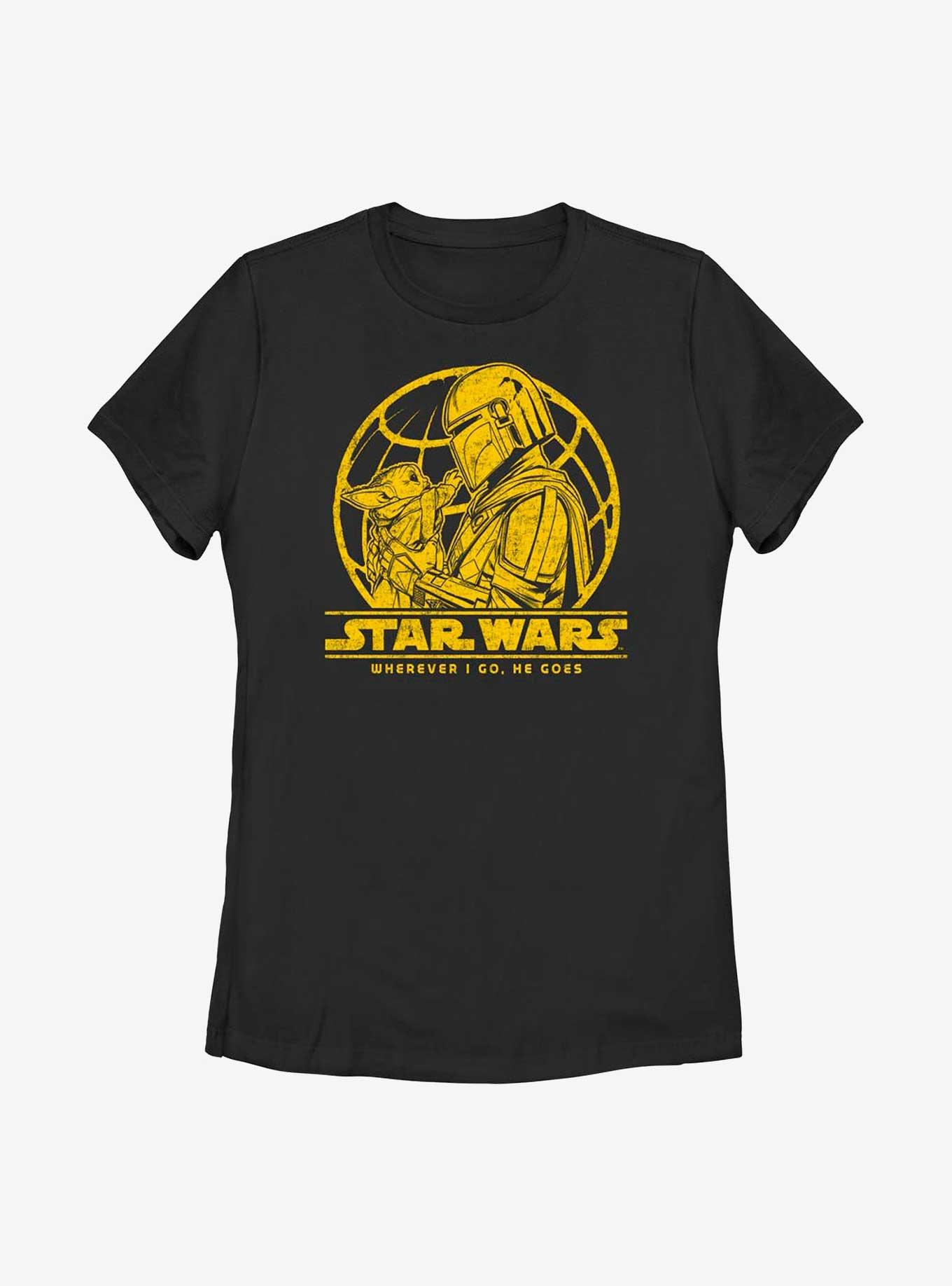 Star Wars The Mandalorian Wherever I Go Womens T-Shirt, BLACK, hi-res