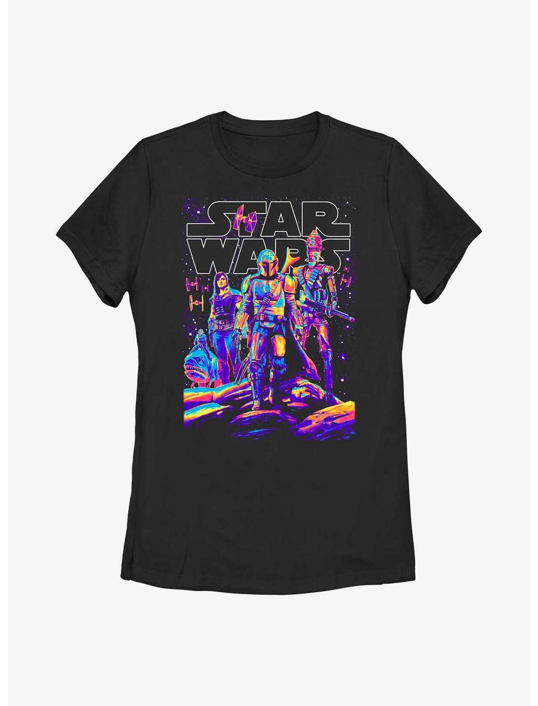 Star Wars The Mandalorian Light It Up Womens T-Shirt, BLACK, hi-res