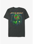 Star Wars Boba Fett Lightning Portrait T-Shirt, CHARCOAL, hi-res