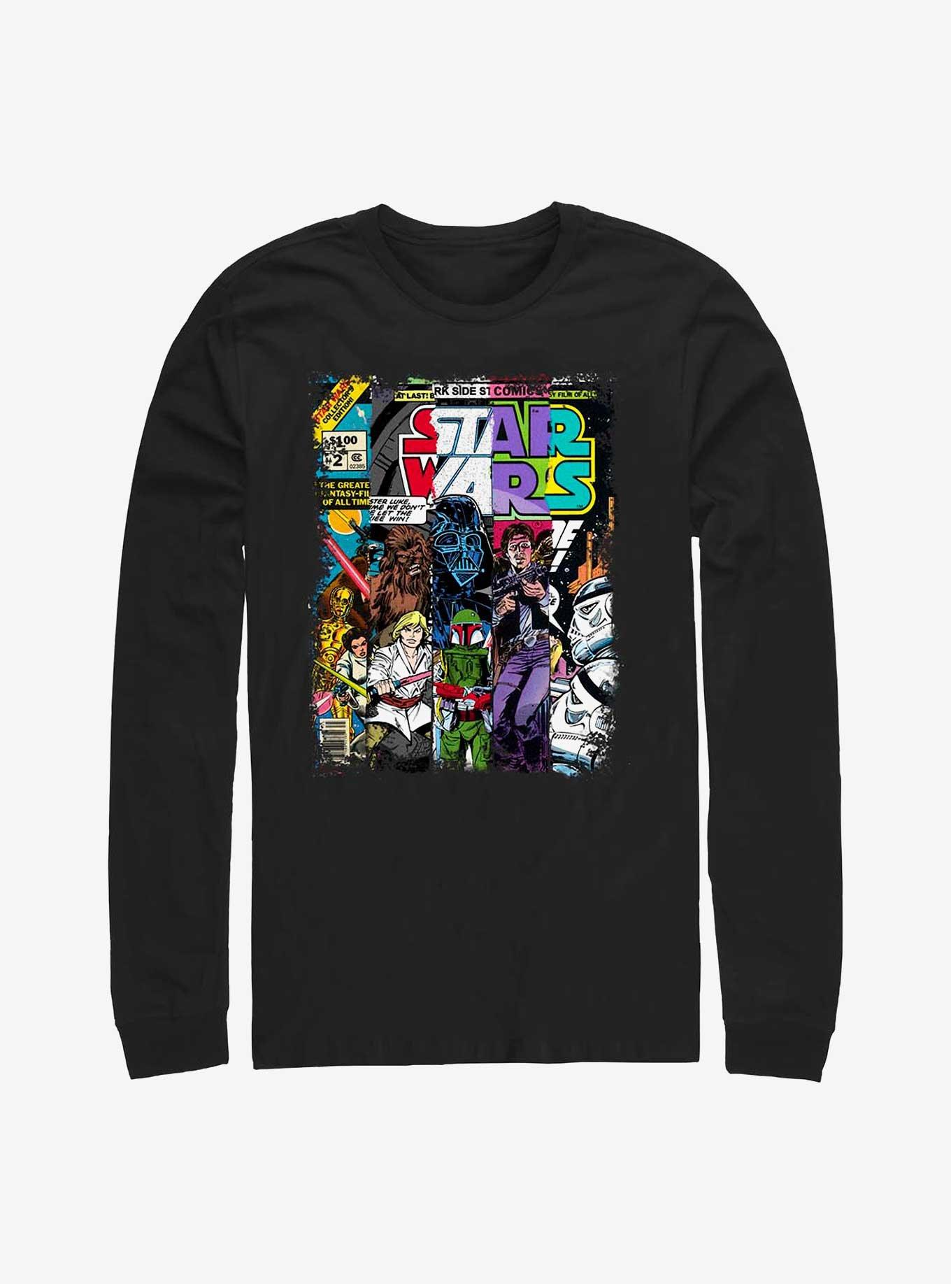 Star Wars Classic Comic Cover Strips Long-Sleeve T-Shirt, BLACK, hi-res