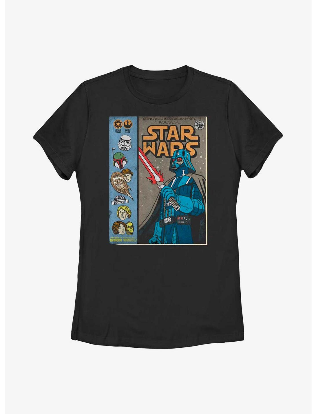 Star Wars Classic Comic Cover Womens T-Shirt, BLACK, hi-res