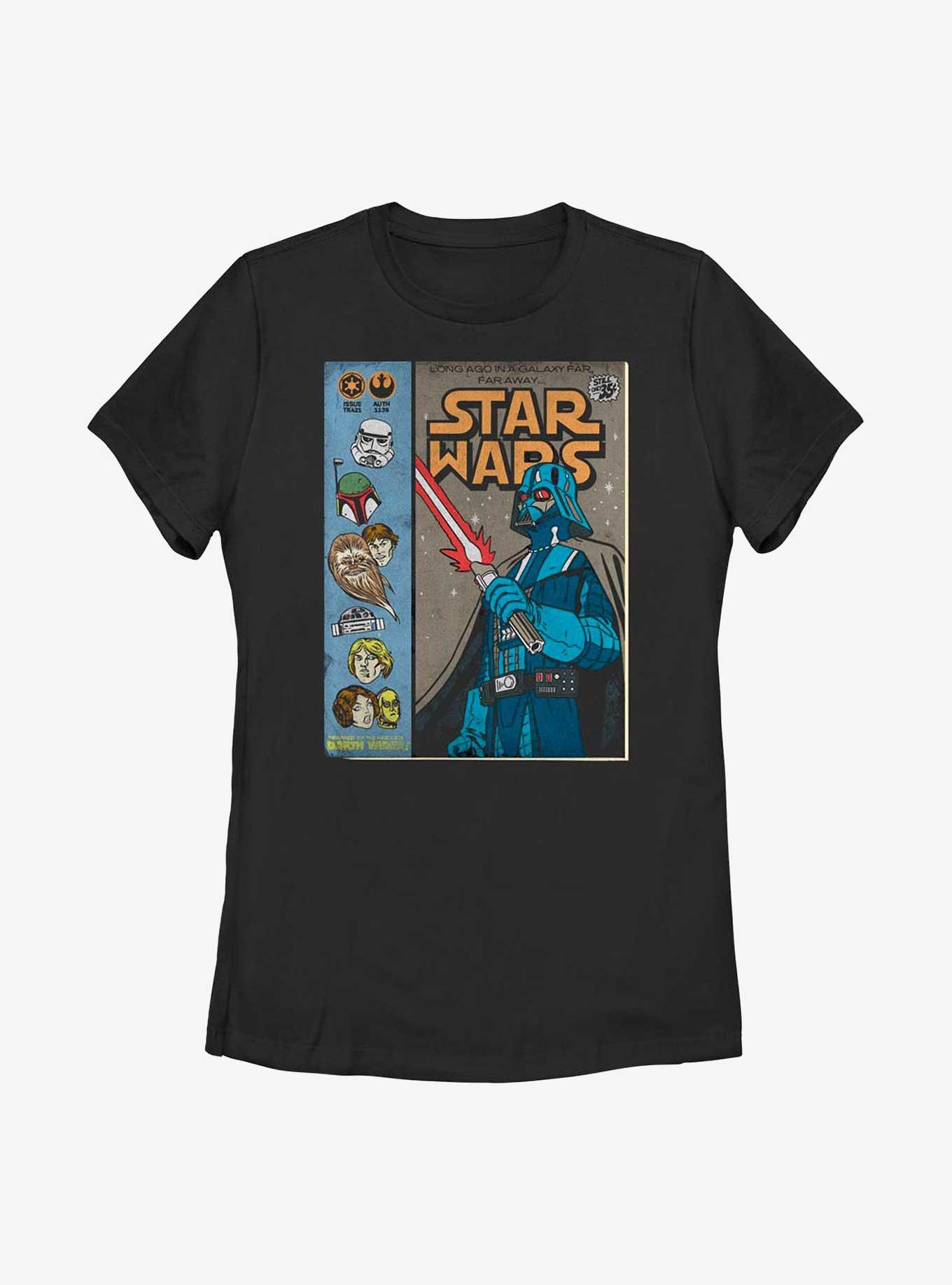 Star Wars Classic Comic Cover Womens T-Shirt, BLACK, hi-res