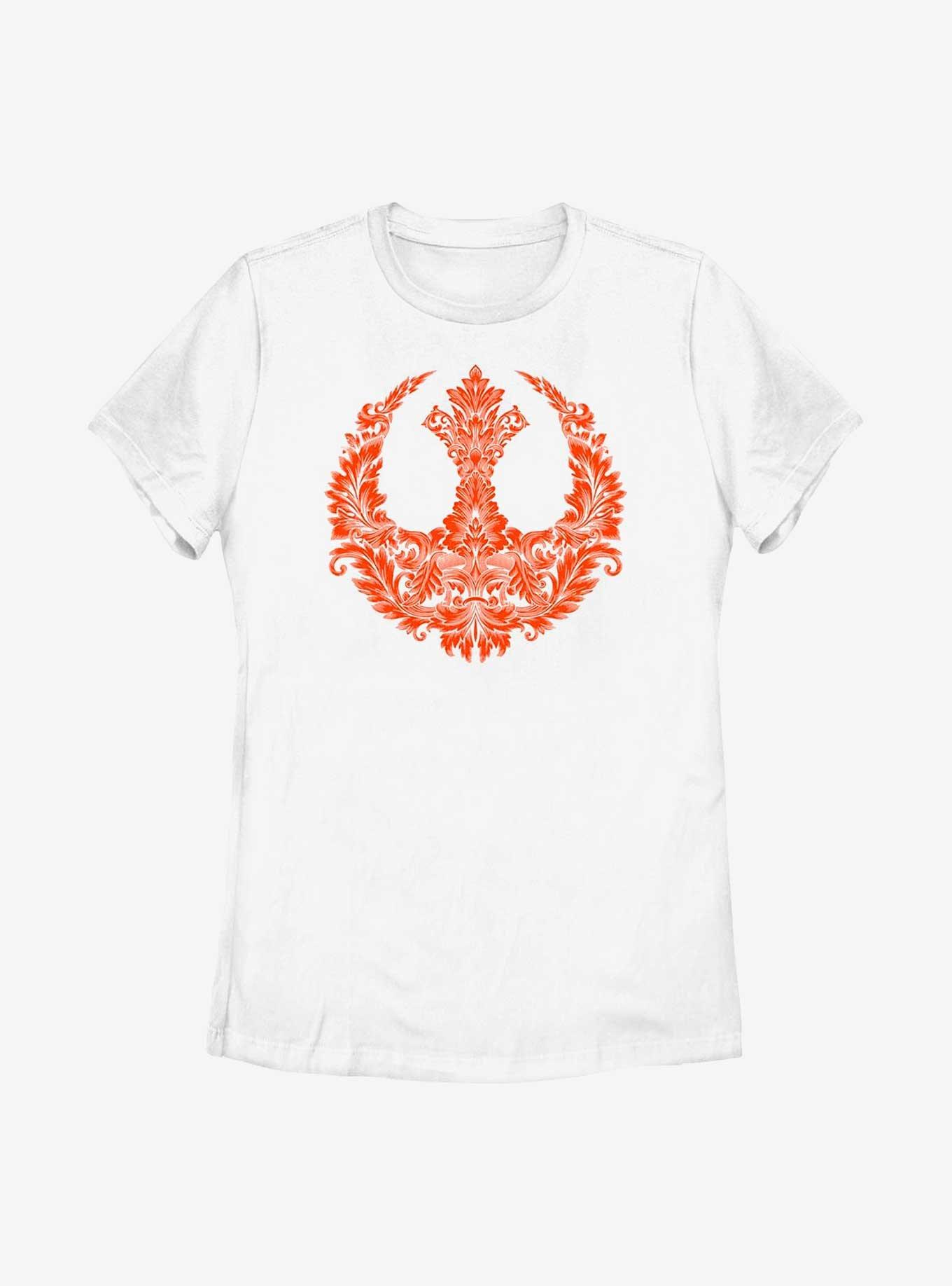 Star Wars Rebel Floral Symbol Womens T-Shirt, WHITE, hi-res