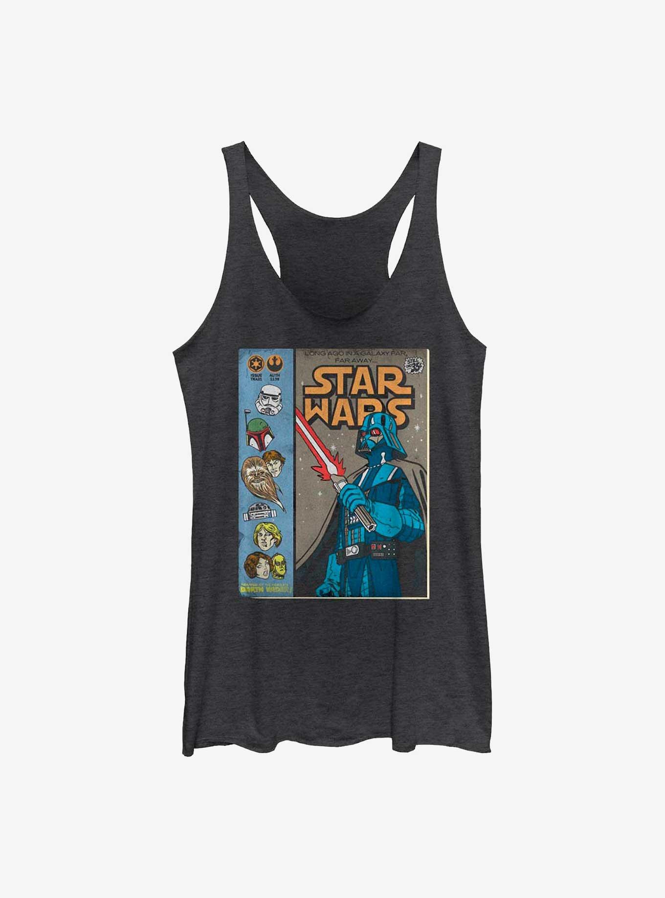 Star Wars Classic Comic Cover Womens Tank Top, BLK HTR, hi-res