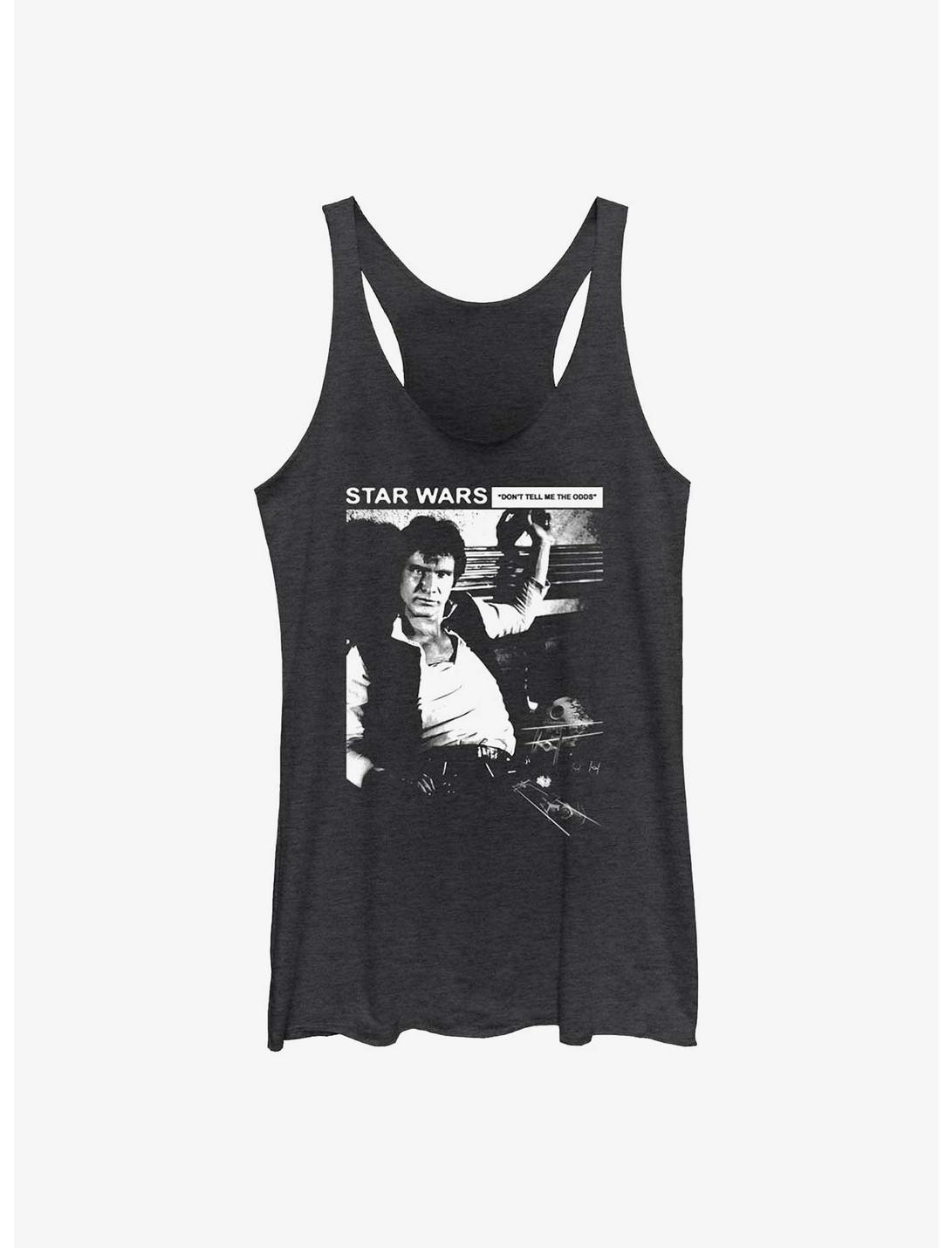 Star Wars Don't Tell Me The Odds Han Solo Womens Tank Top, BLK HTR, hi-res