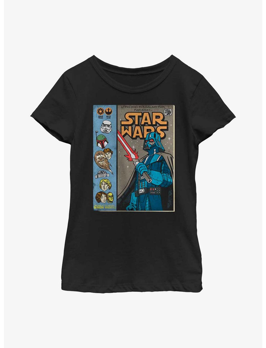 Star Wars Classic Comic Cover Youth Girls T-Shirt, BLACK, hi-res