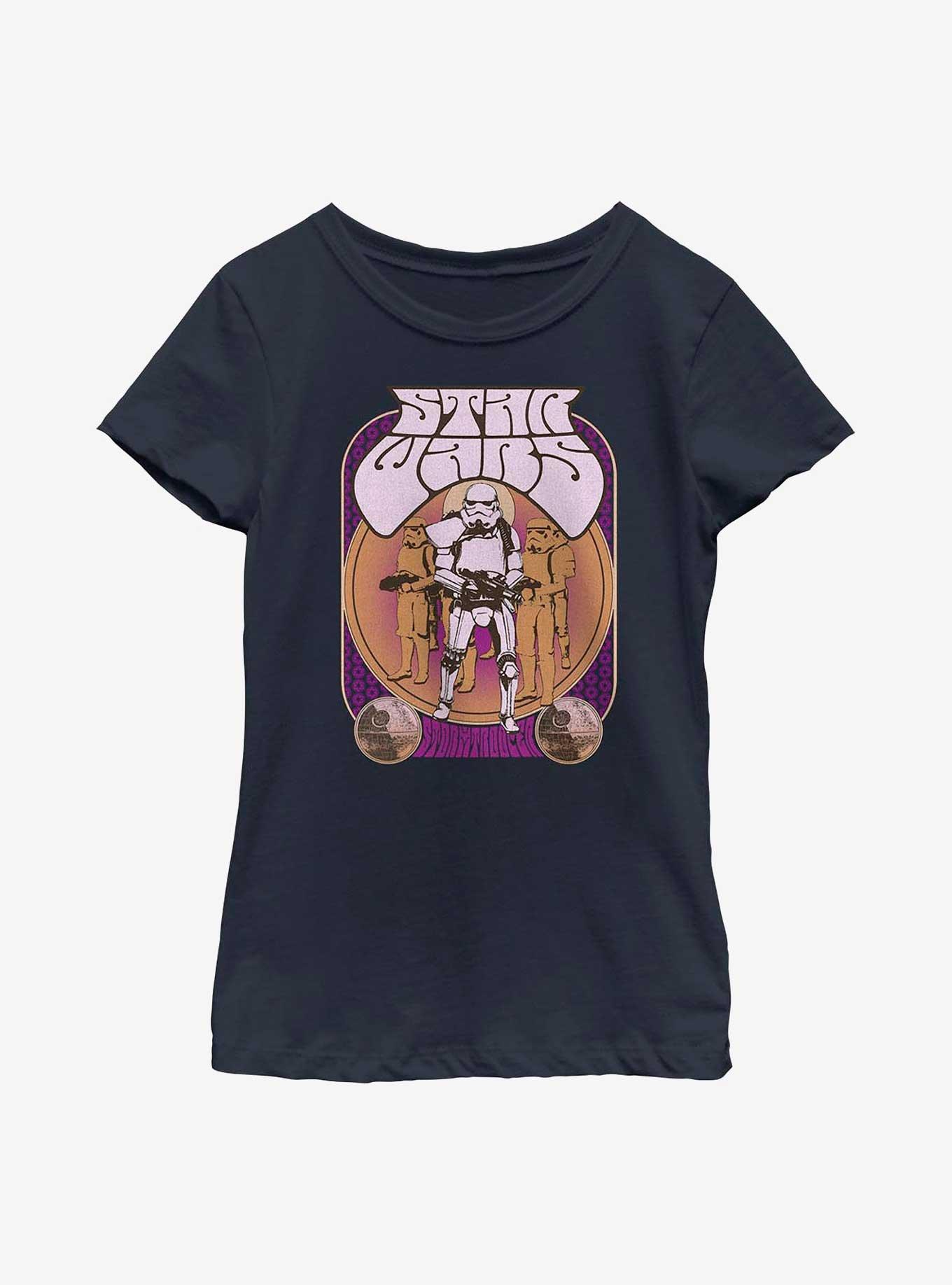 Star Wars Stormtrooper Groovy Youth Girls T-Shirt, NAVY, hi-res