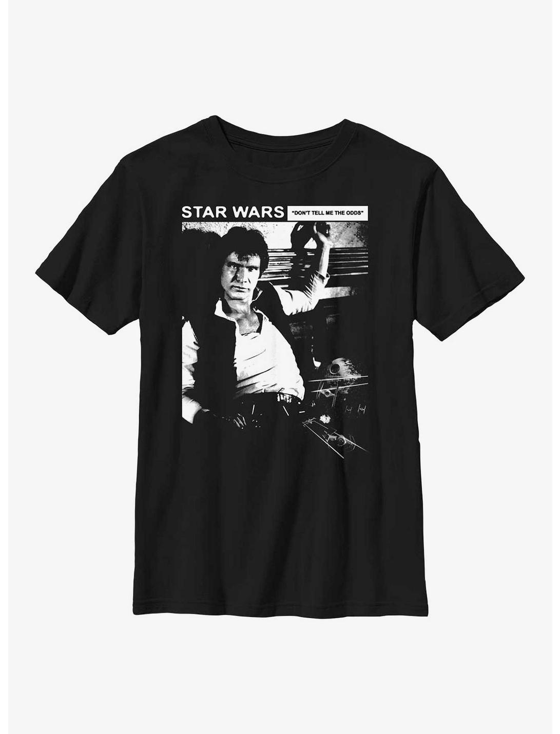 Star Wars Don't Tell Me The Odds Han Solo Youth T-Shirt, BLACK, hi-res