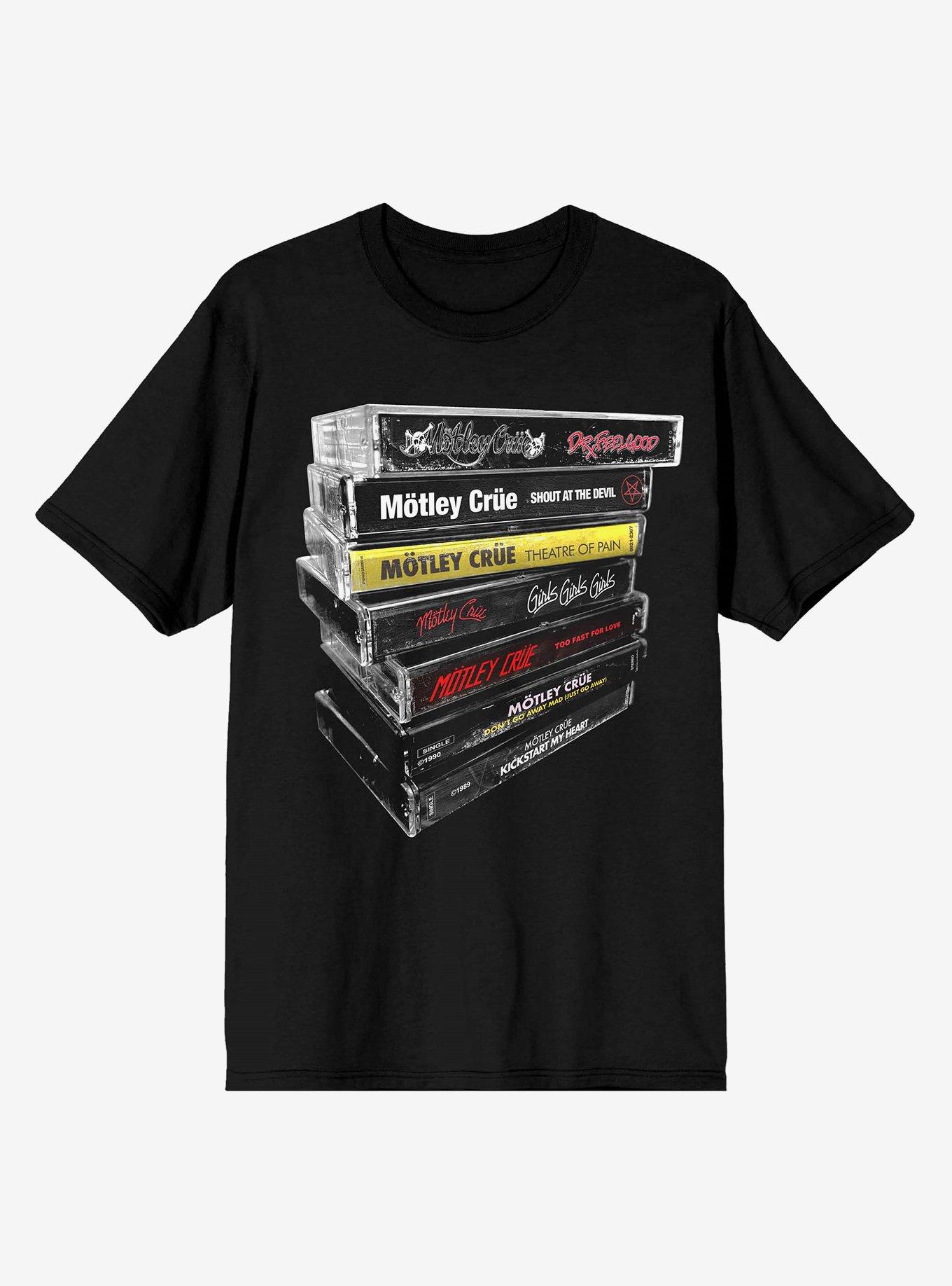 Motley Crue Cassette Tapes T-Shirt, BLACK, hi-res