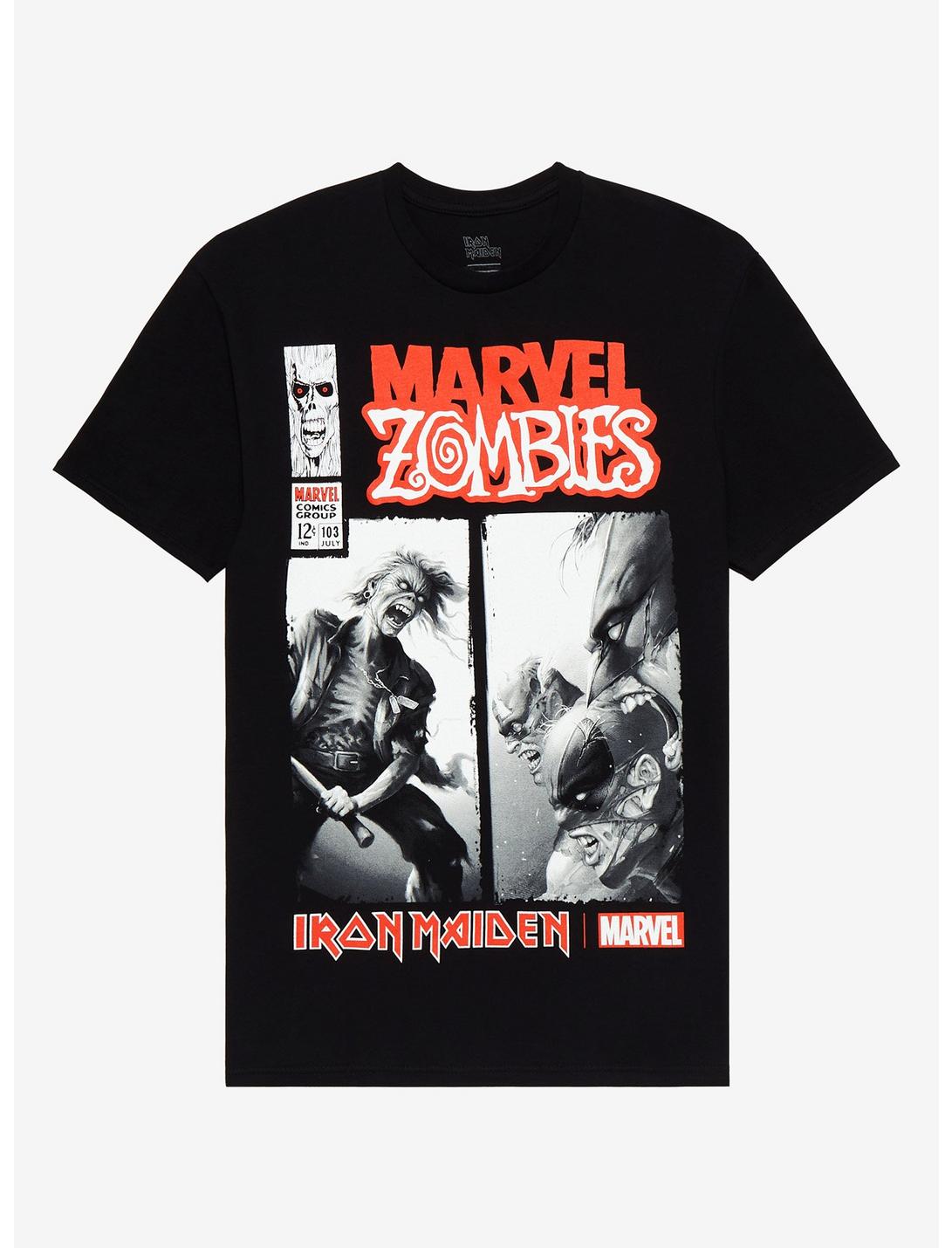 Marvel Iron Maiden Marvel Zombies Vs Eddie T-Shirt, BLACK, hi-res