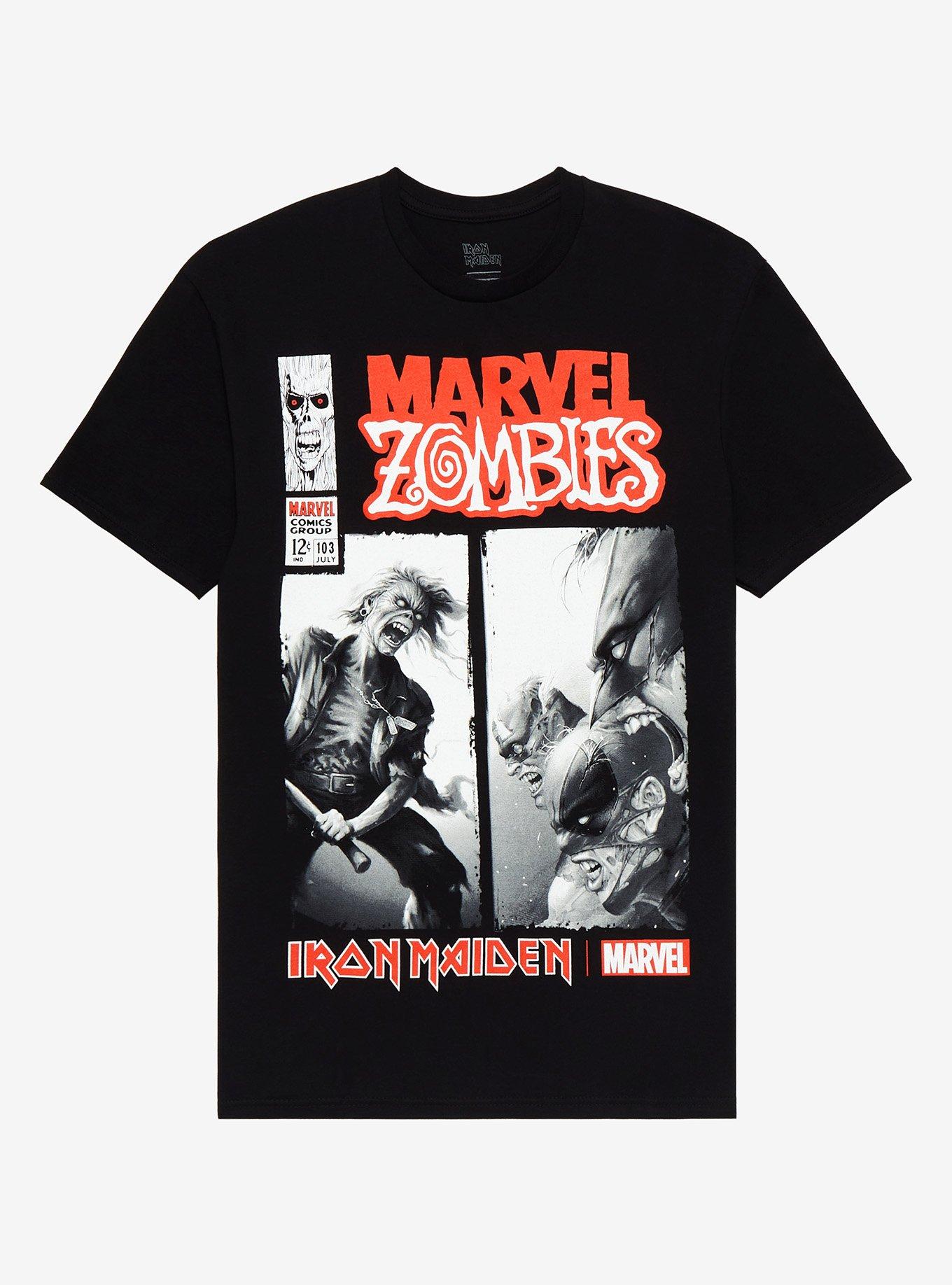 Marvel Iron Maiden Marvel Zombies Vs Eddie T-Shirt, BLACK, hi-res