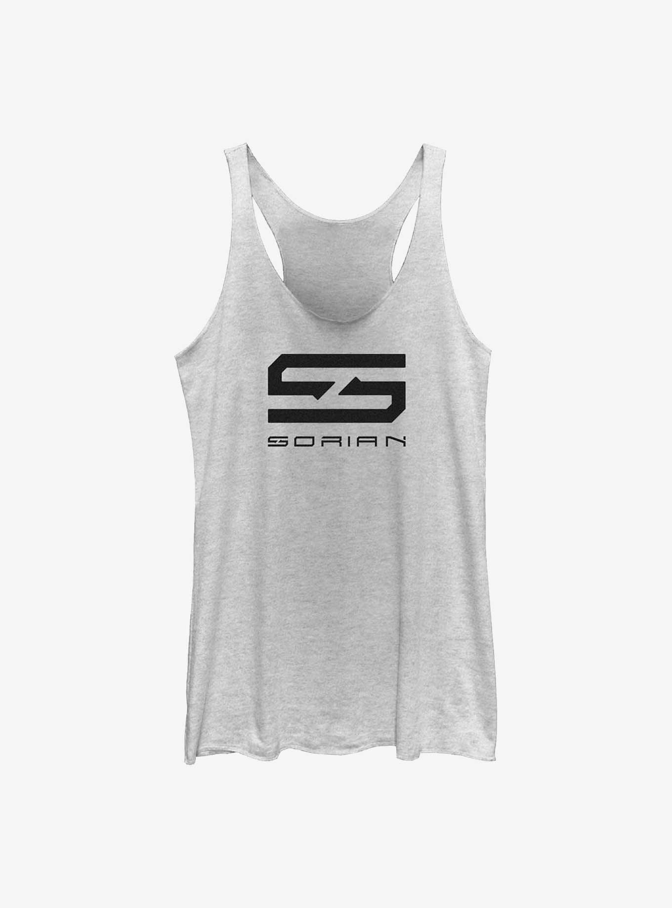 The Adam Project Sorian Technologies Logo Girls Tank, WHITE HTR, hi-res