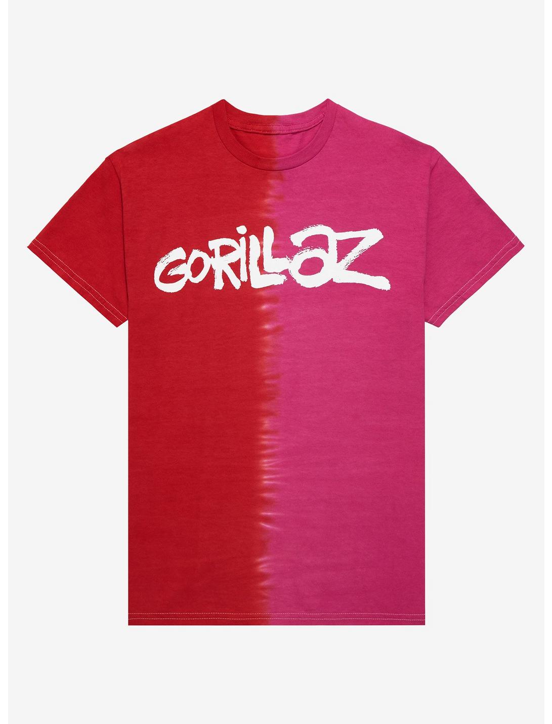 Gorillaz Pink & Red Split Wash T-Shirt, MULTI, hi-res