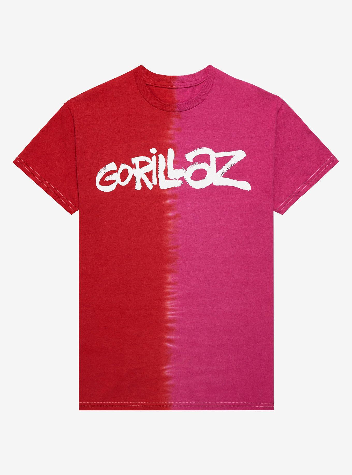 Gorillaz Pink & Red Split Wash T-Shirt, MULTI, hi-res