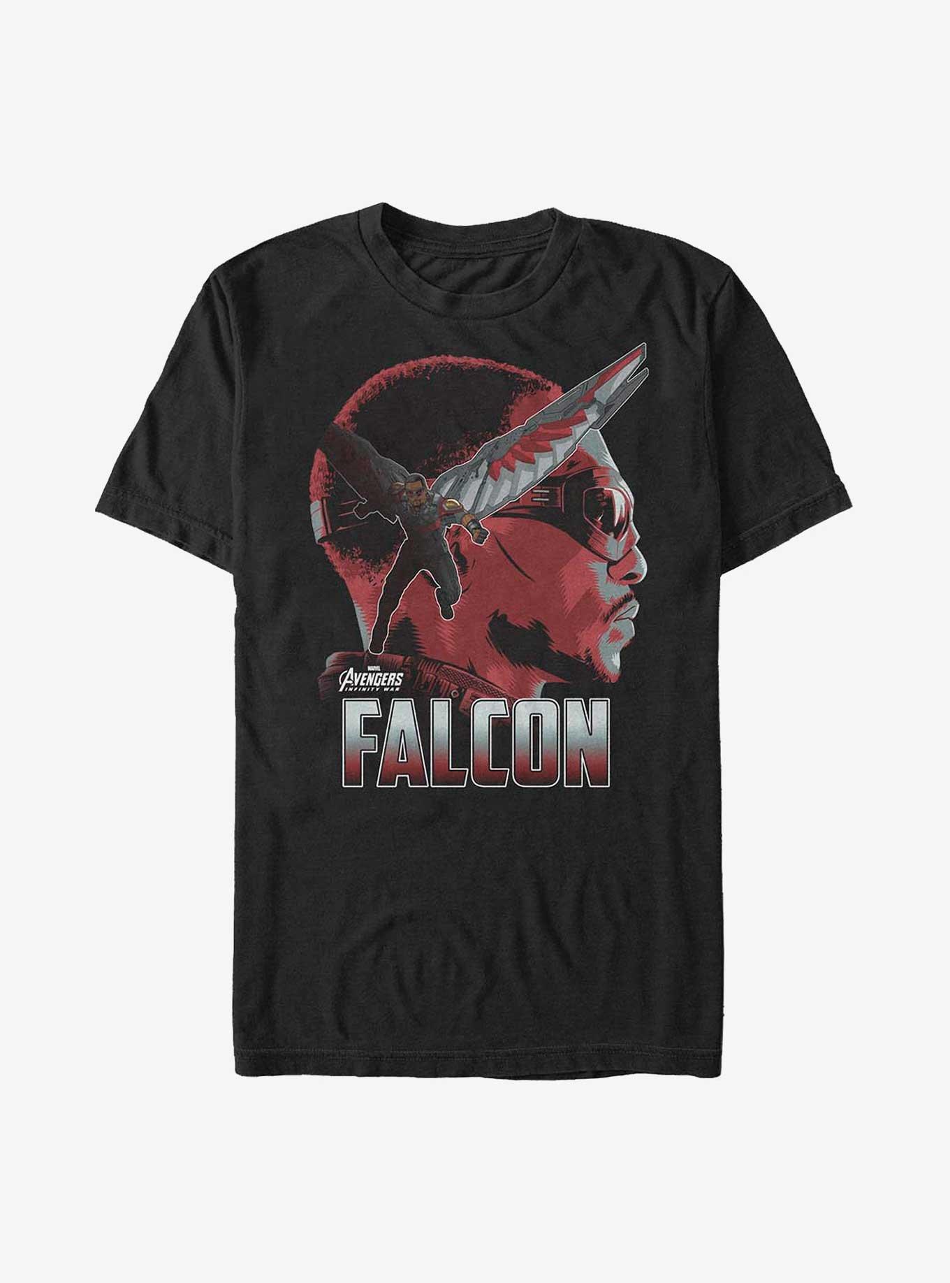 Marvel The Avengers Falcon Silhouette T-Shirt, BLACK, hi-res