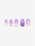 Lavender Pink Ombre Butterfly Faux Nail Set, , hi-res