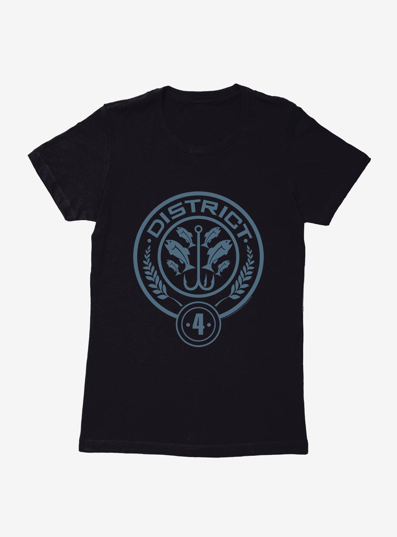 Hunger Games District 4 Logo Womens T-Shirt, BLACK, hi-res