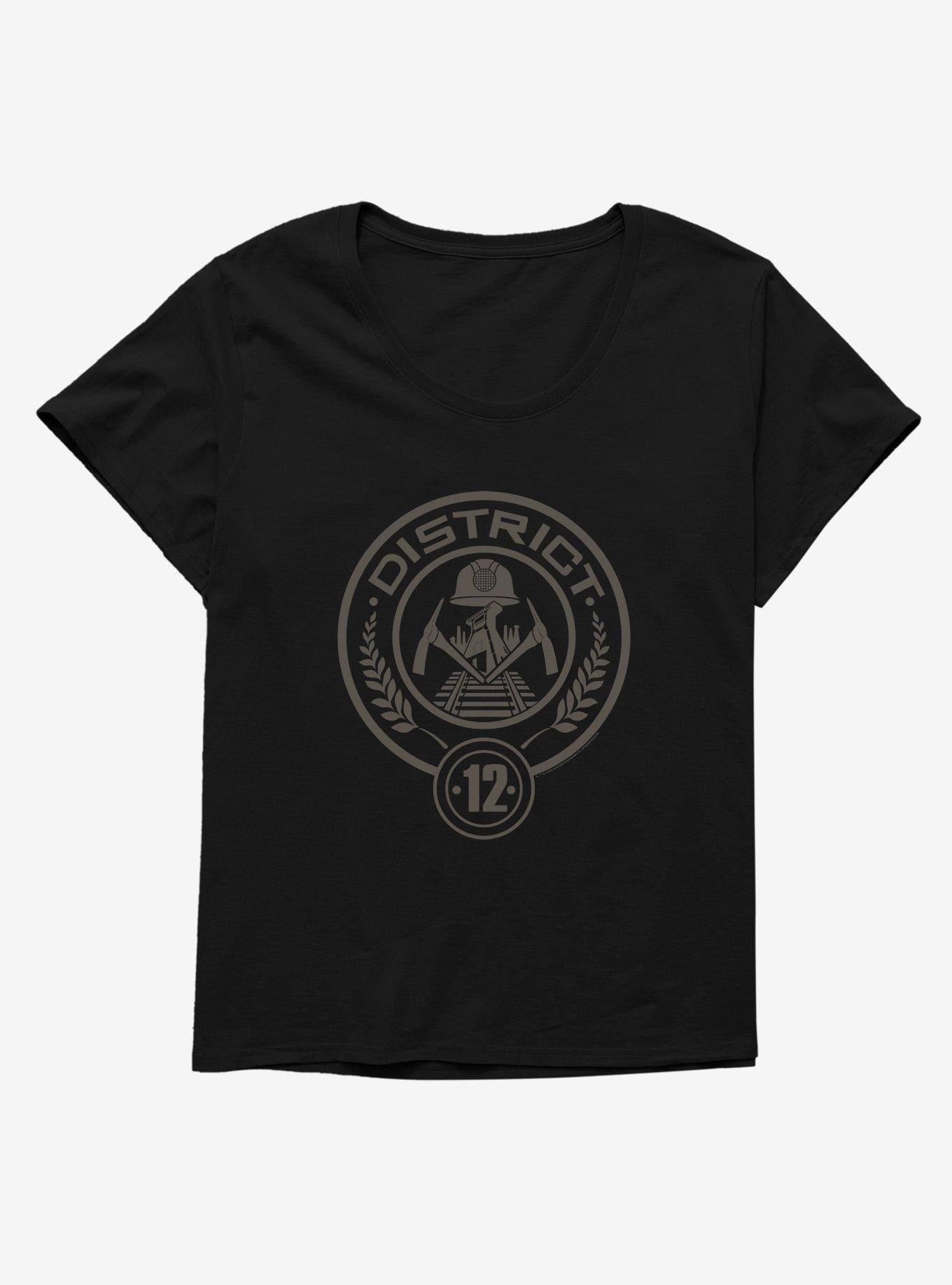 Hunger Games District 12 Logo Girls T-Shirt Plus Size, BLACK, hi-res