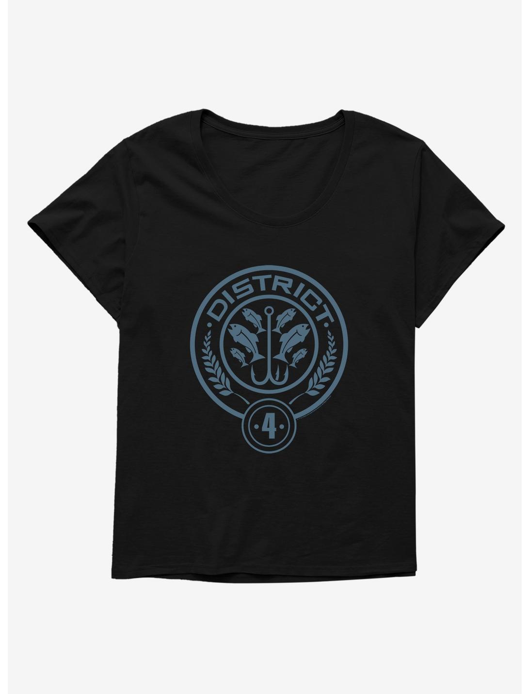 Hunger Games District 4 Logo Girls T-Shirt Plus Size, BLACK, hi-res