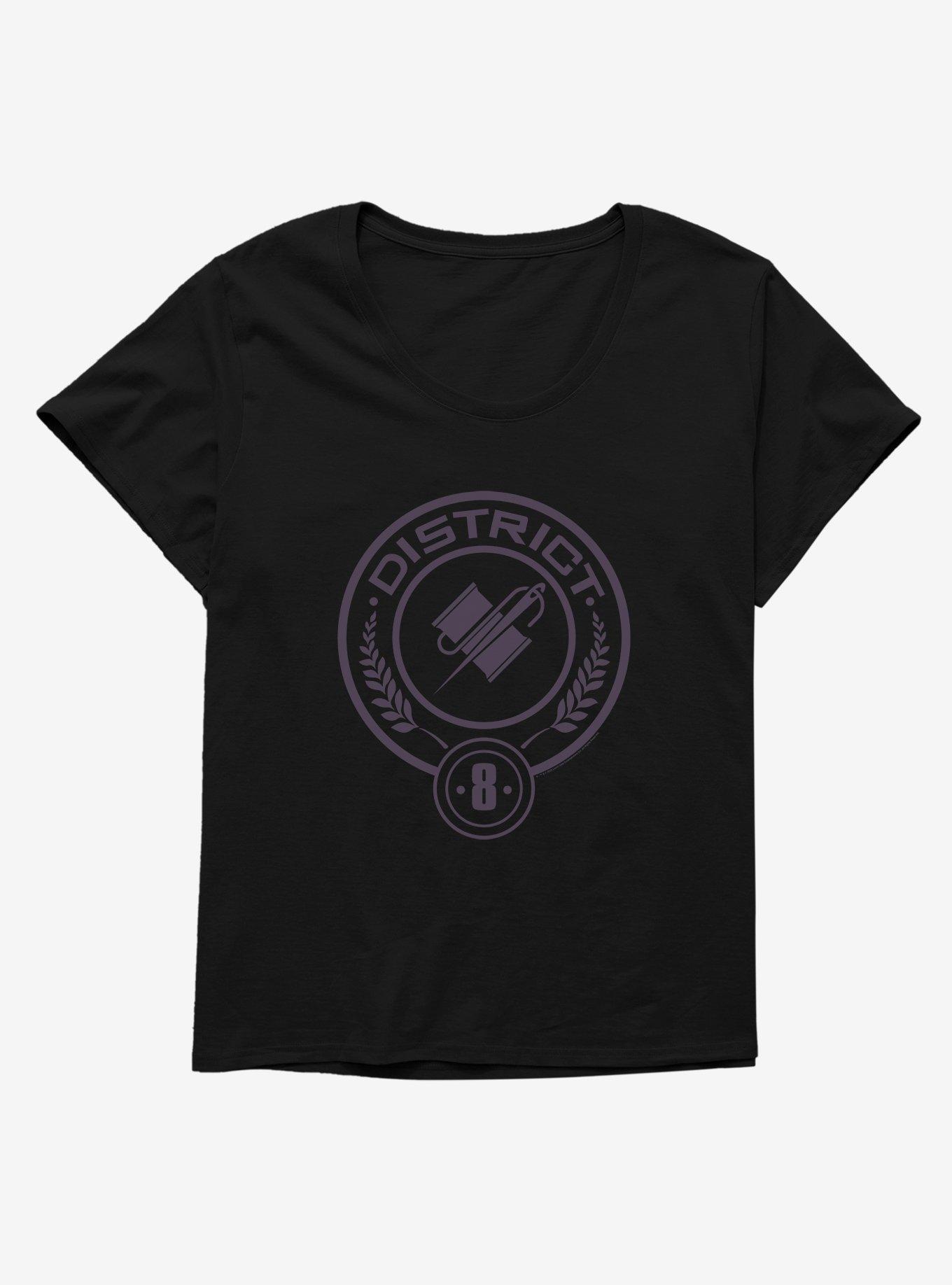 Hunger Games District 8 Logo Girls T-Shirt Plus Size, BLACK, hi-res