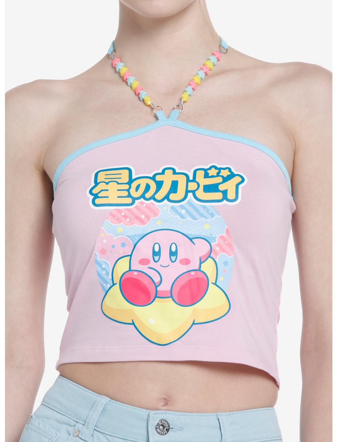 Kirby Pastel Star Bead Girls Crop Halter Tank Top, MULTI, hi-res