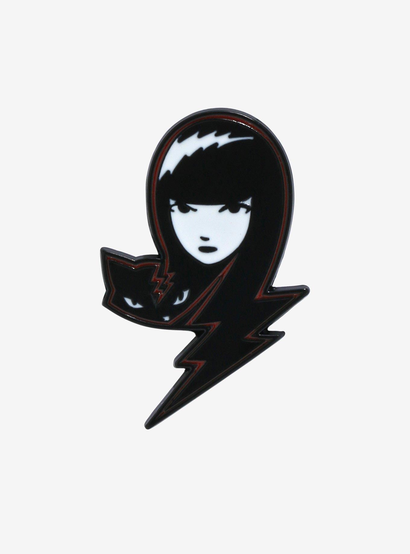Emily The Strange Cat Enamel Pin, , hi-res