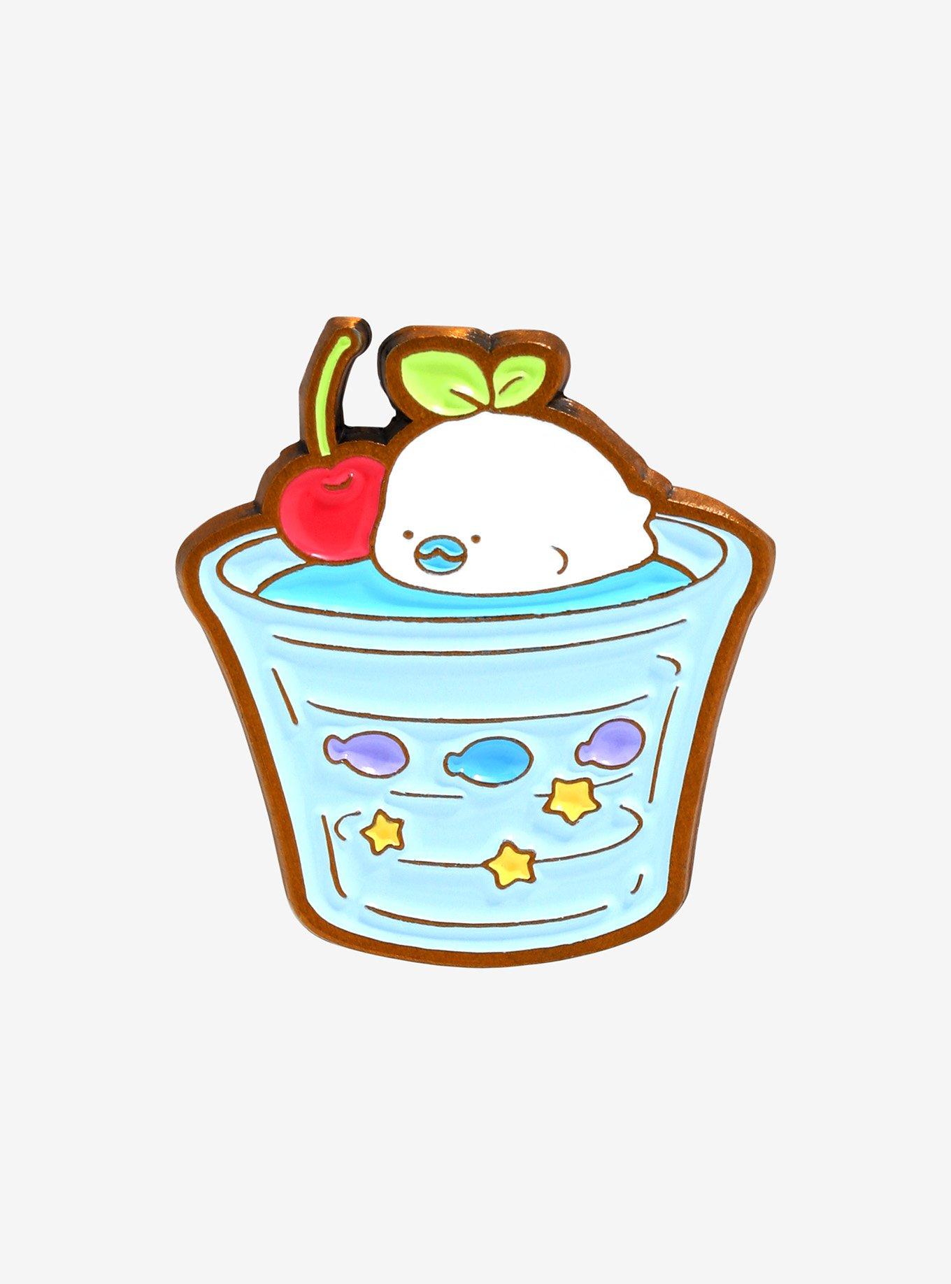 Mamegoma Cherry Drink Enamel Pin, , hi-res