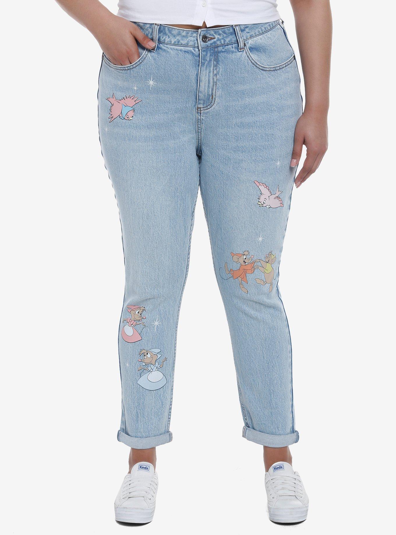 Disney Cinderella Friends Mom Jeans Plus Size, MULTI, hi-res