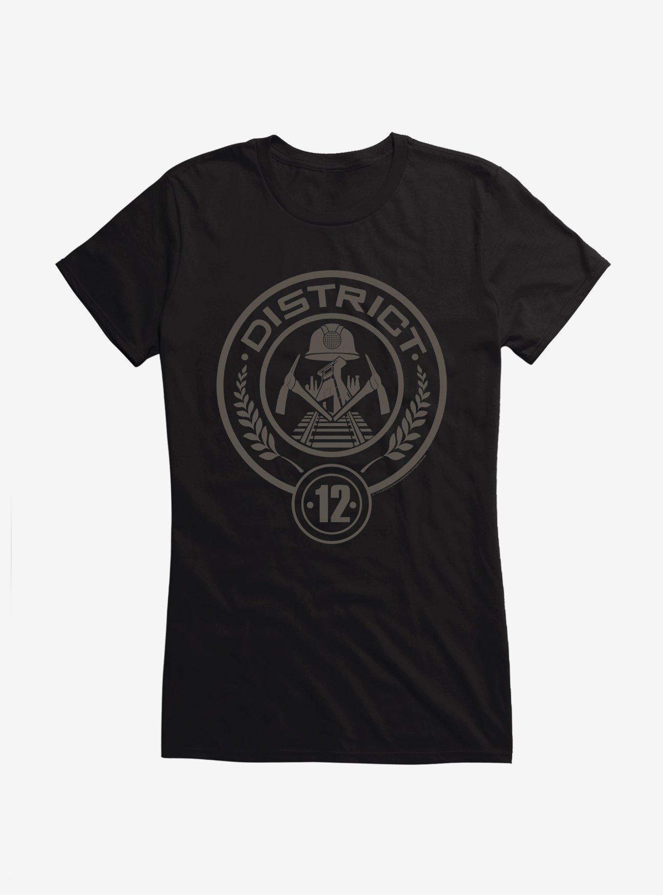 Hunger Games District 12 Logo Girls T-Shirt, BLACK, hi-res