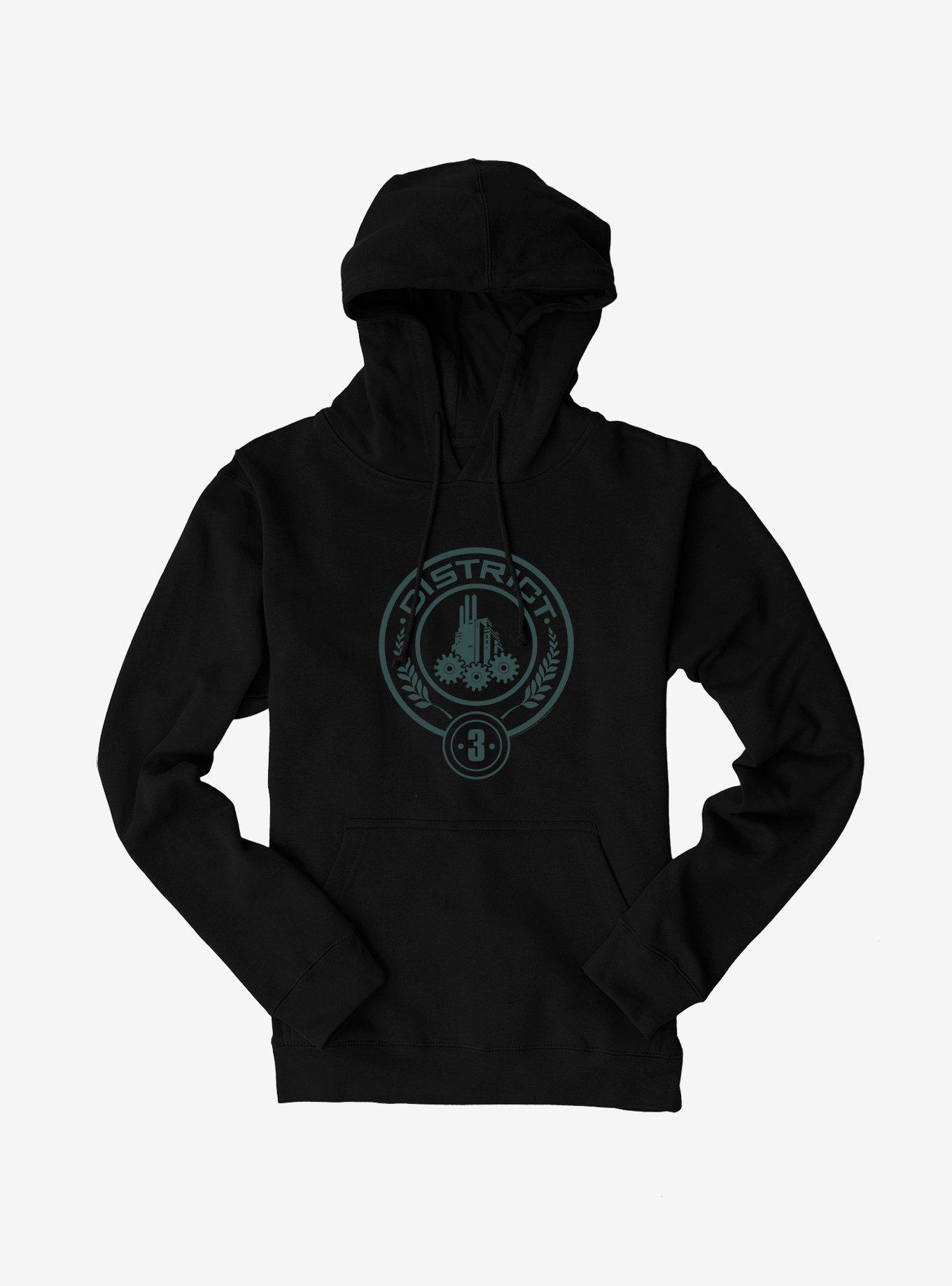 Hunger Games District 3 Logo Hoodie, BLACK, hi-res