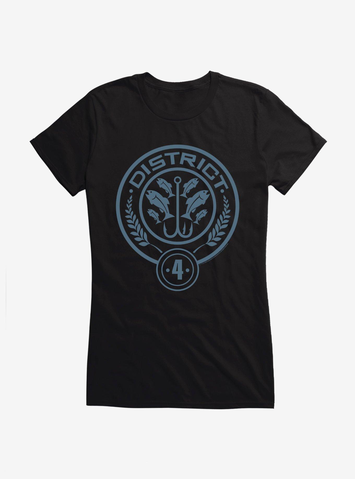 Hunger Games District 4 Logo Girls T-Shirt, BLACK, hi-res