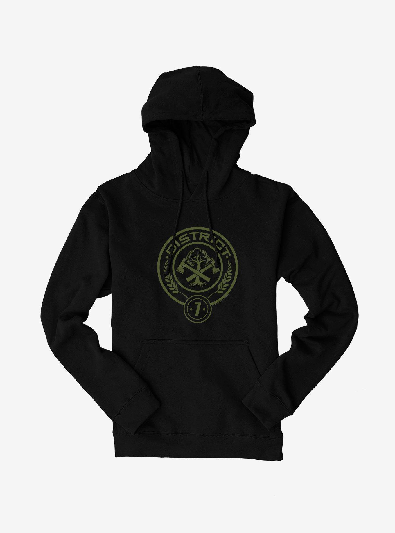 Hunger Games District 7 Logo Hoodie, BLACK, hi-res