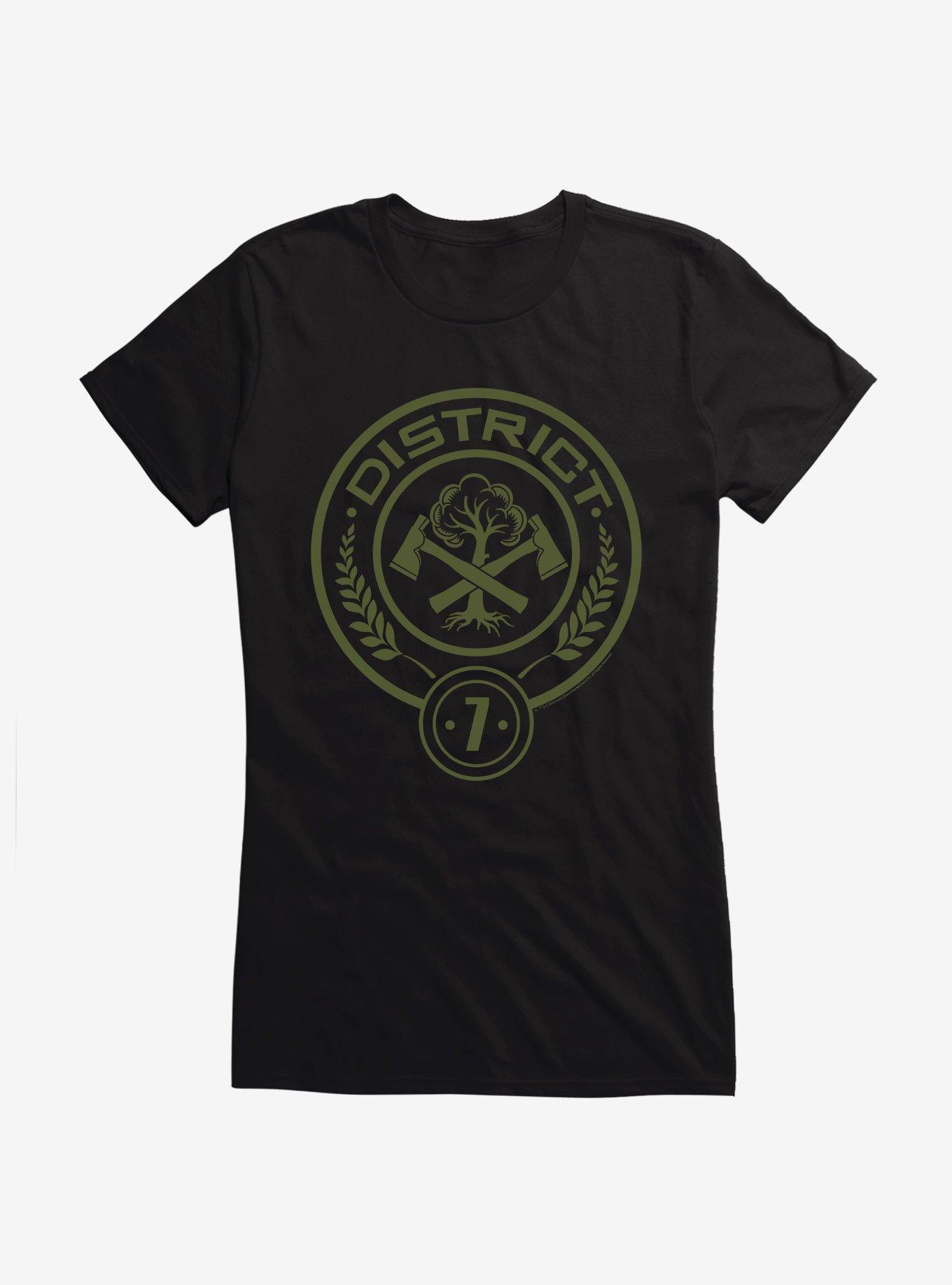 Hunger Games District 7 Logo Girls T-Shirt, BLACK, hi-res