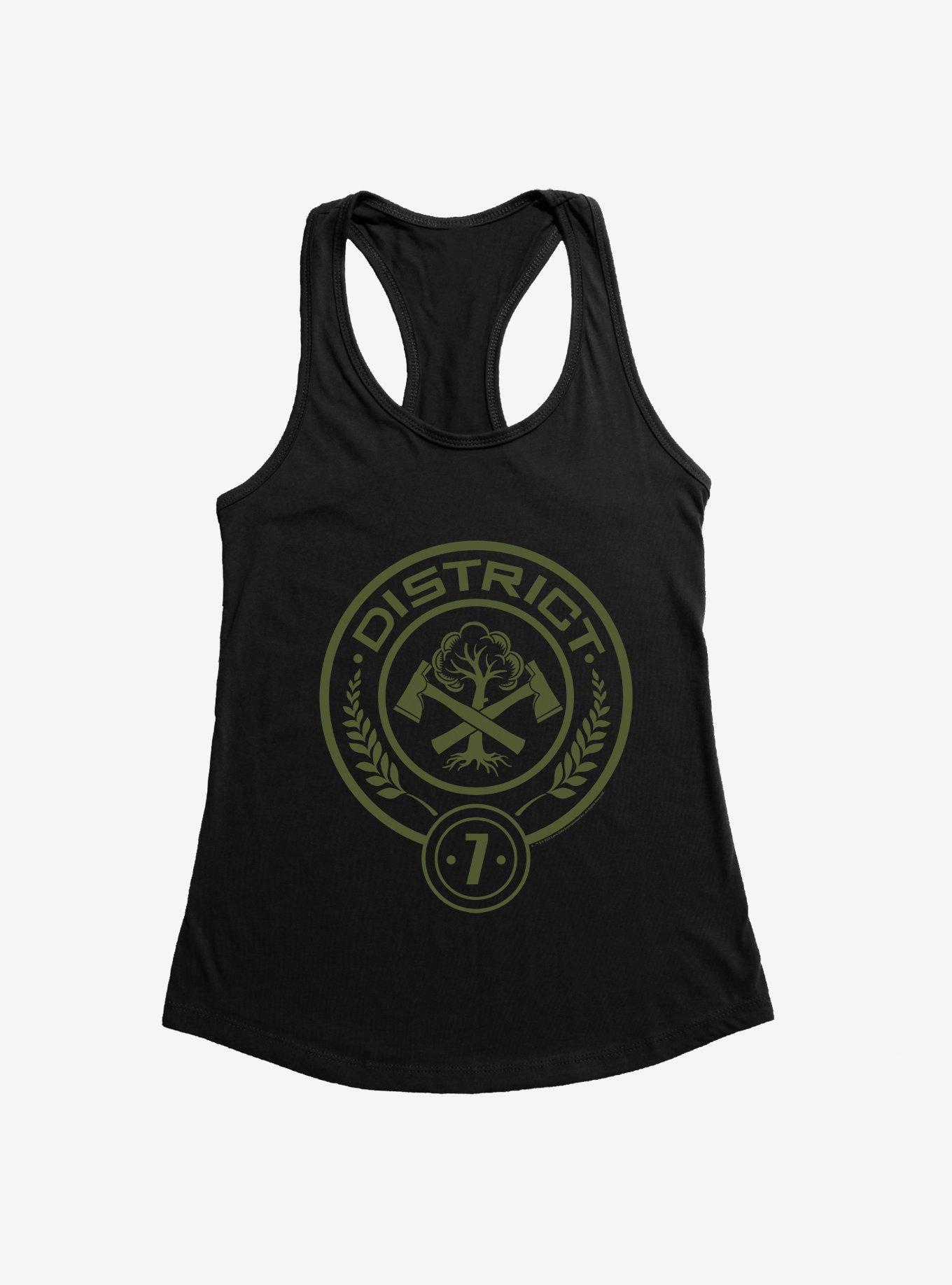 Hunger Games District 7 Logo Girls Tank, BLACK, hi-res