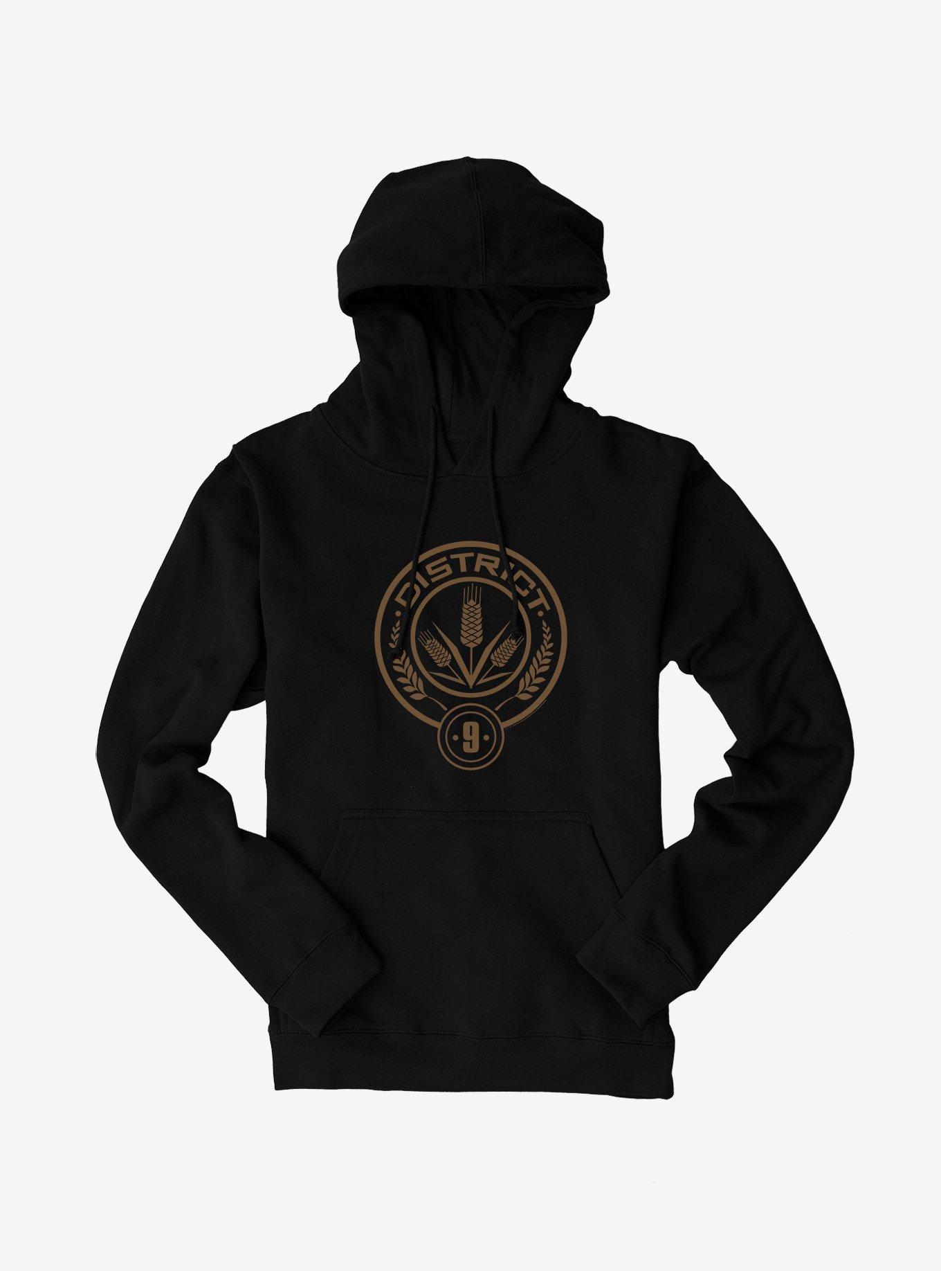 Hunger Games District 9 Logo Hoodie, BLACK, hi-res