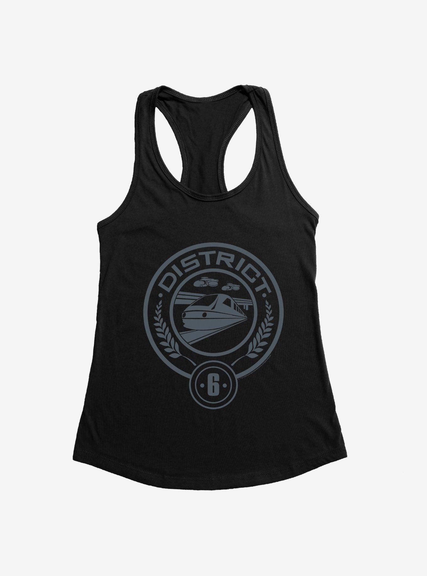 Hunger Games District 6 Logo Womens Tank Top, BLACK, hi-res