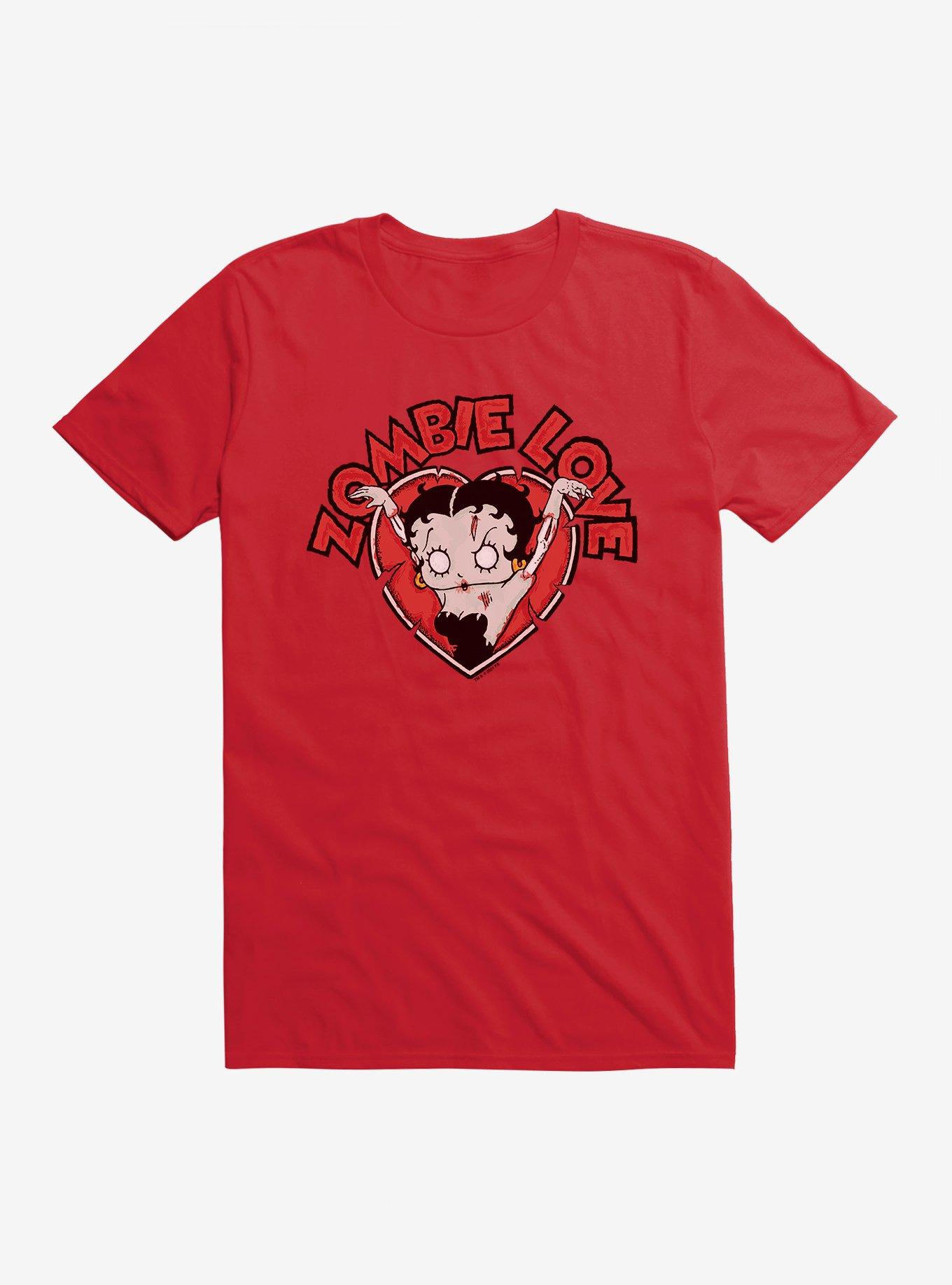 Betty Boop Zombie Love Heart T-Shirt