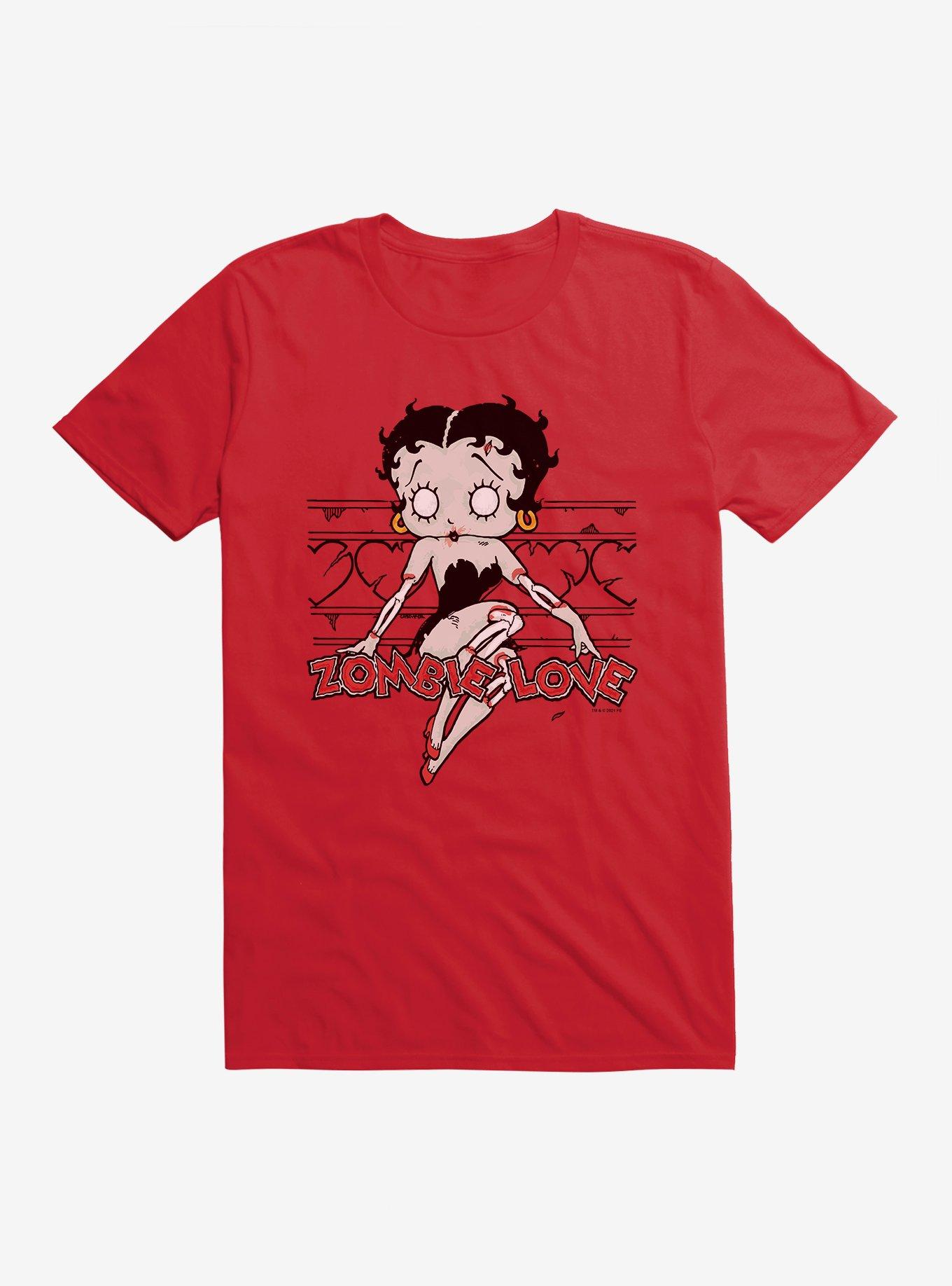 Betty Boop Zombie Love Pose T-Shirt, RED, hi-res