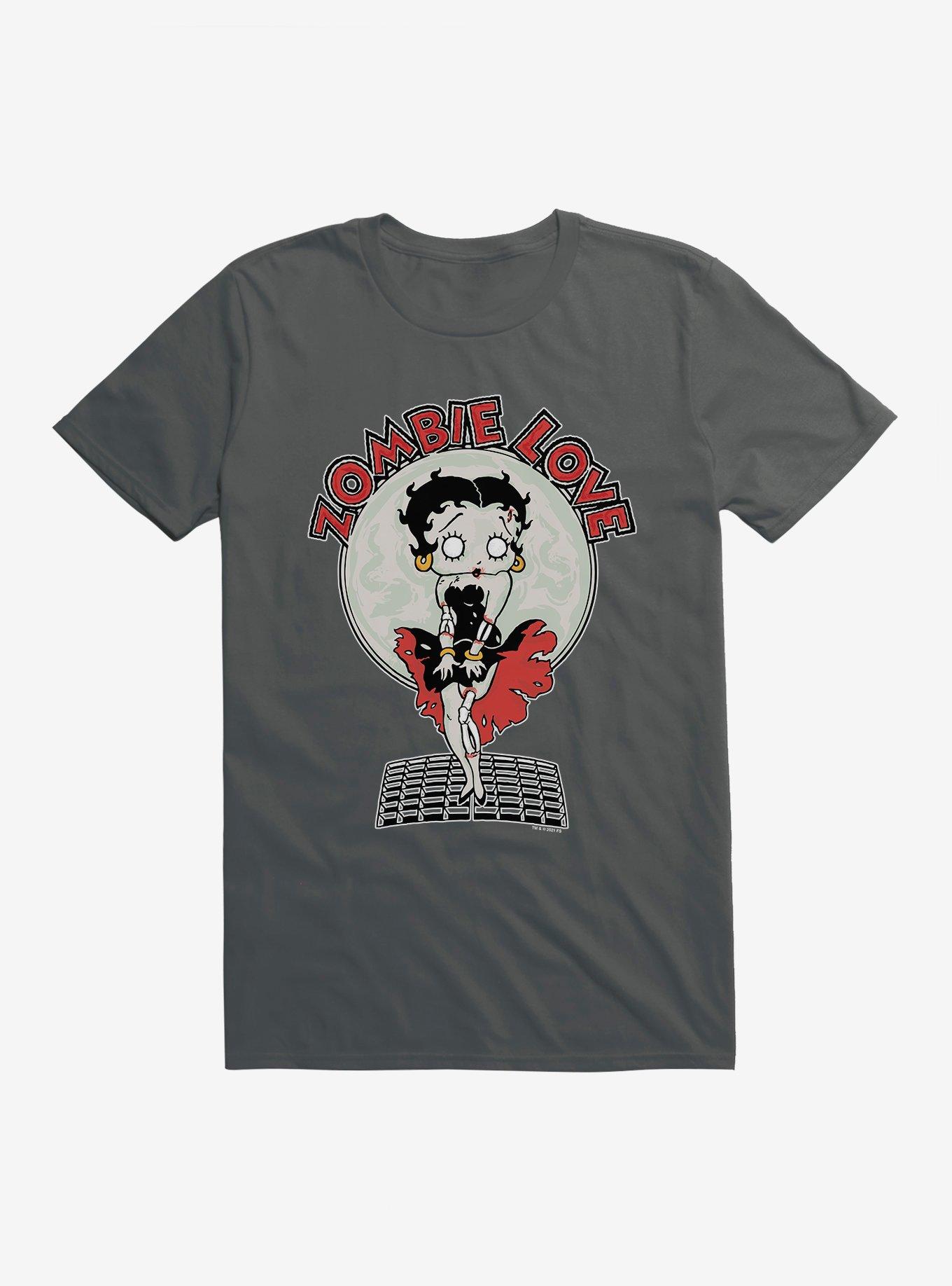 Betty Boop Zombie Love Street Grate T-Shirt, CHARCOAL, hi-res