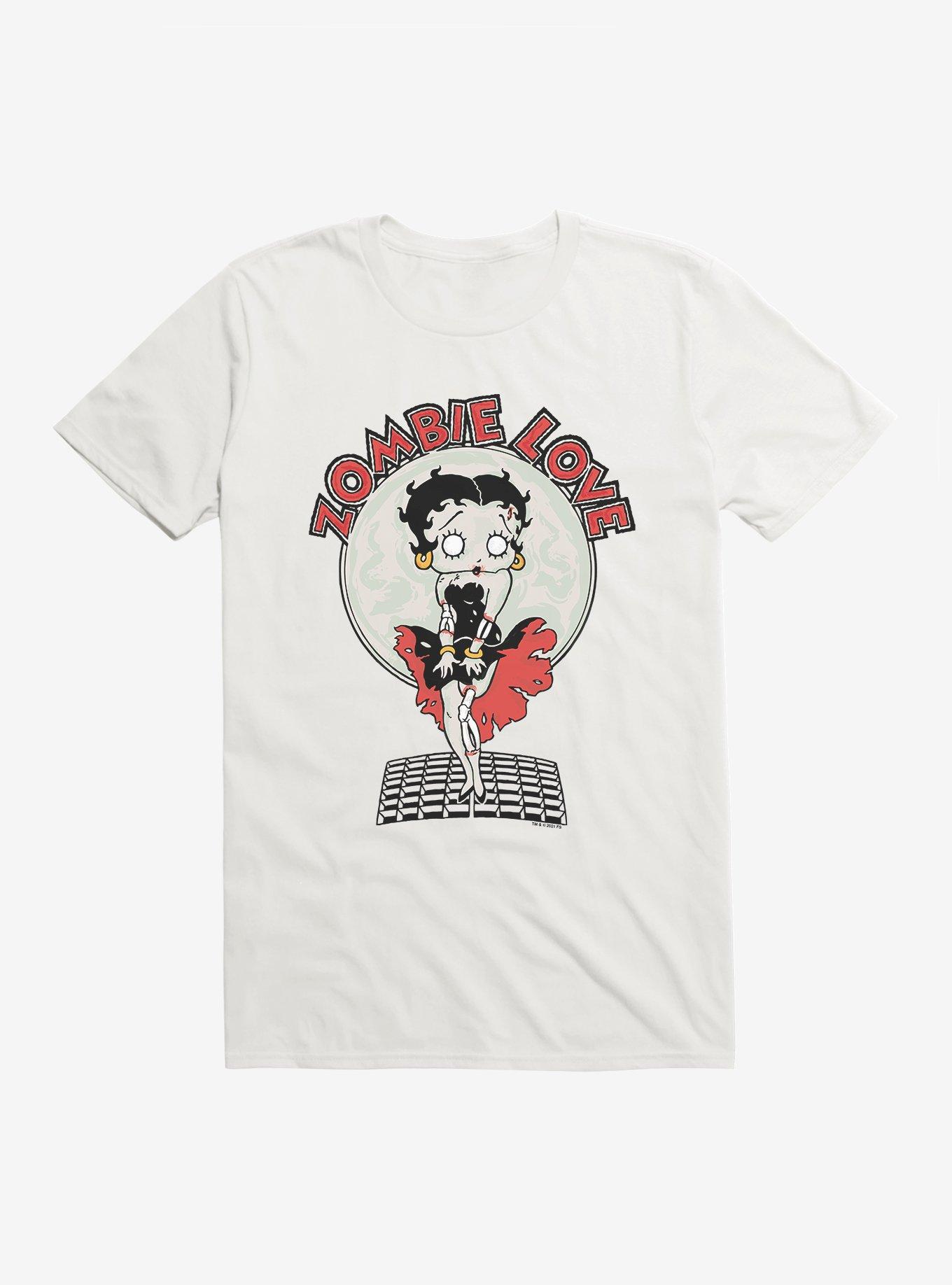 Betty Boop Zombie Love Street Grate T-Shirt, WHITE, hi-res